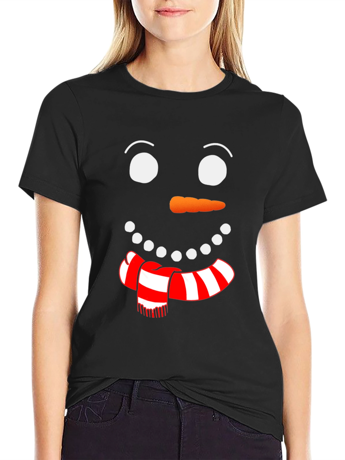 Festive Snowman Face Graphic Tee