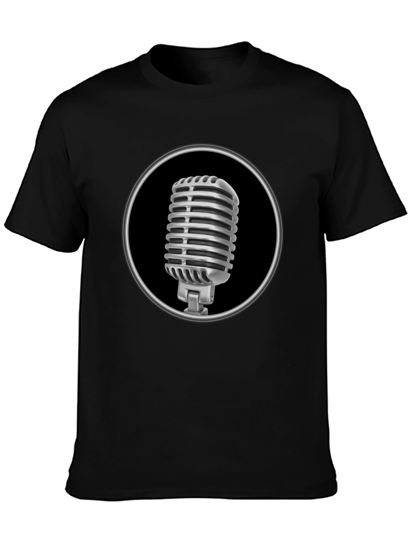 Retro Microphone Graphic Tee - Classic Style