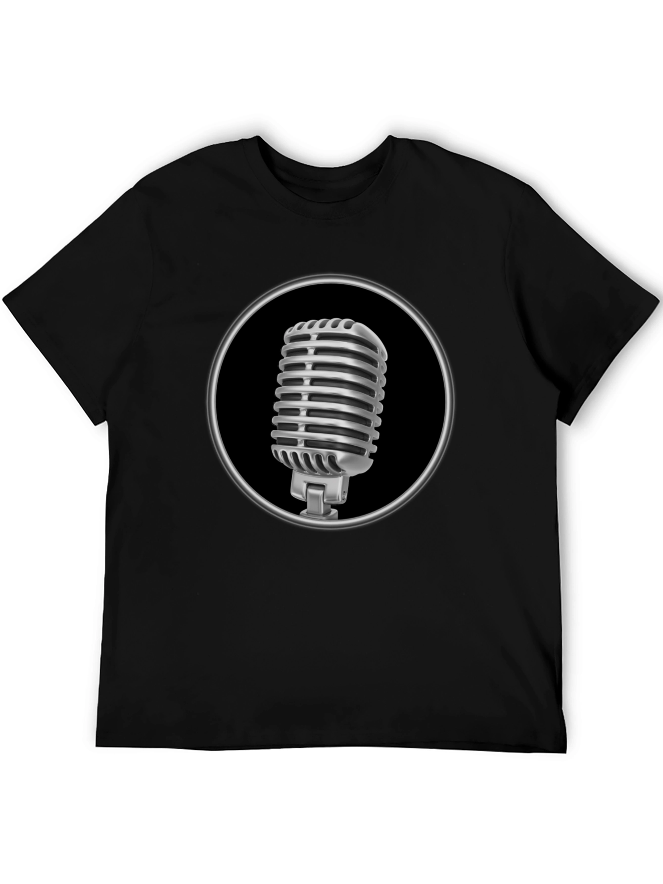 Retro Microphone Graphic Tee - Classic Style