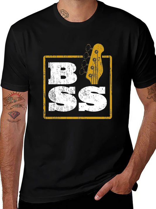 Bass Guitar Graphic T-Shirt - Black