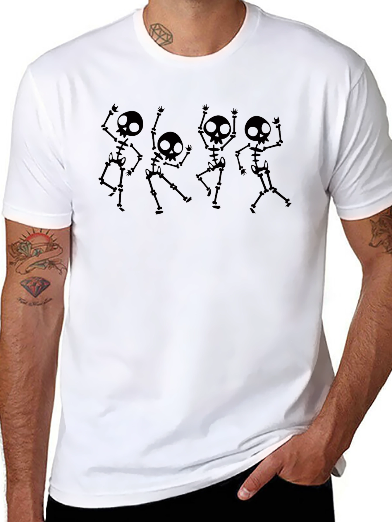Dancing Skeleton Graphic Tee - Rock On!