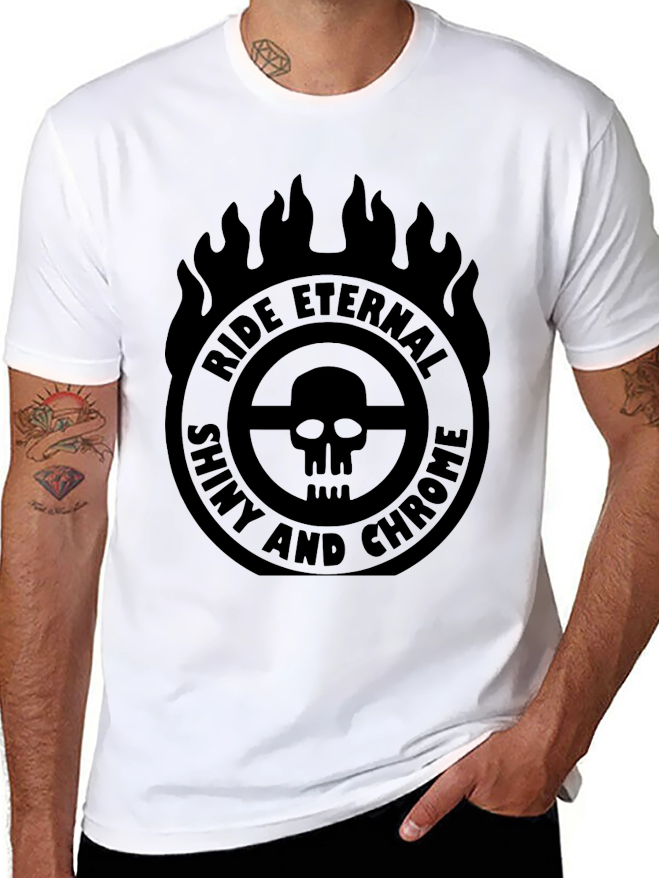 Ride Eternal Shiny and Chrome Graphic T-Shirt