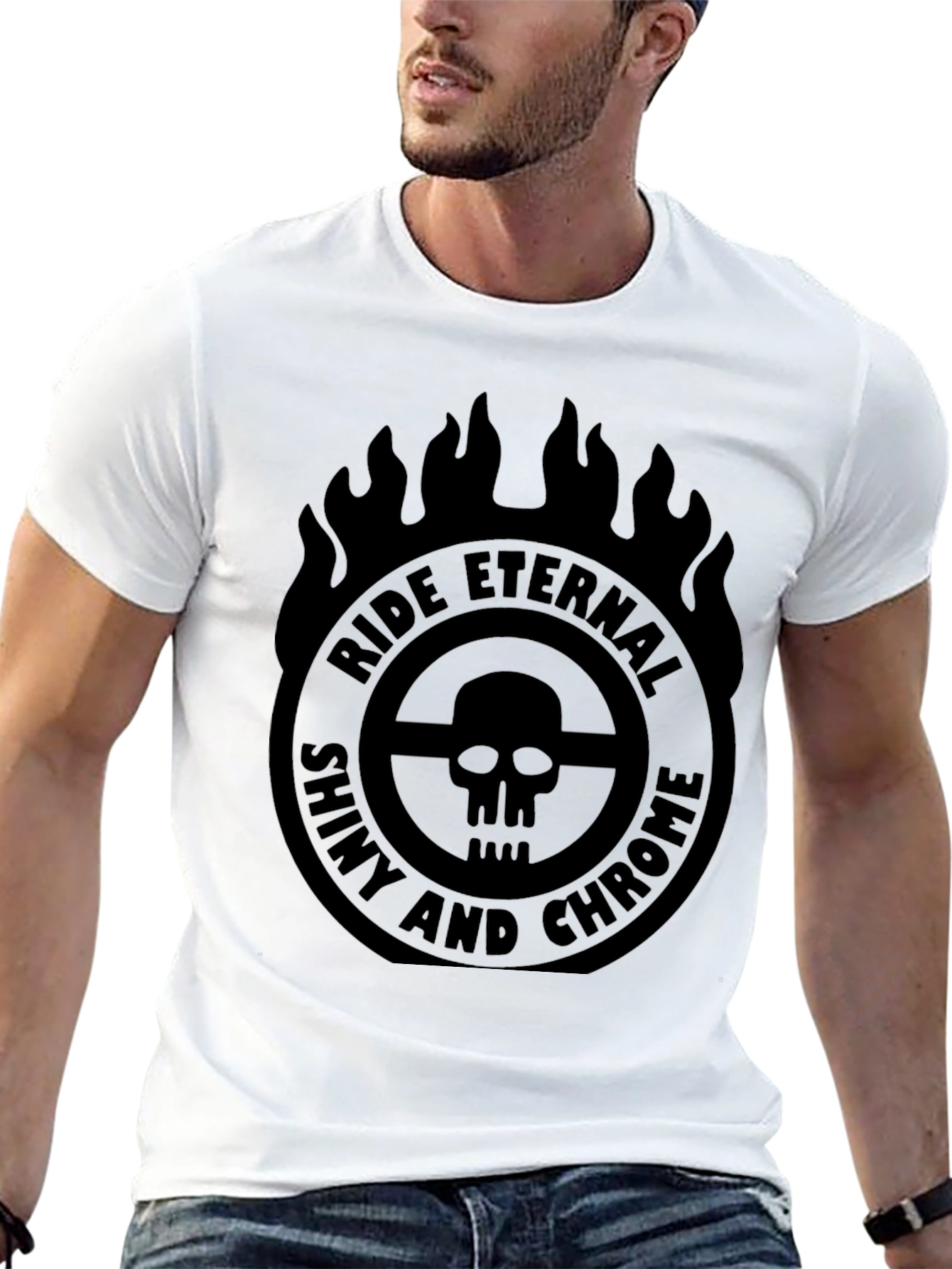 Ride Eternal Shiny and Chrome Graphic T-Shirt