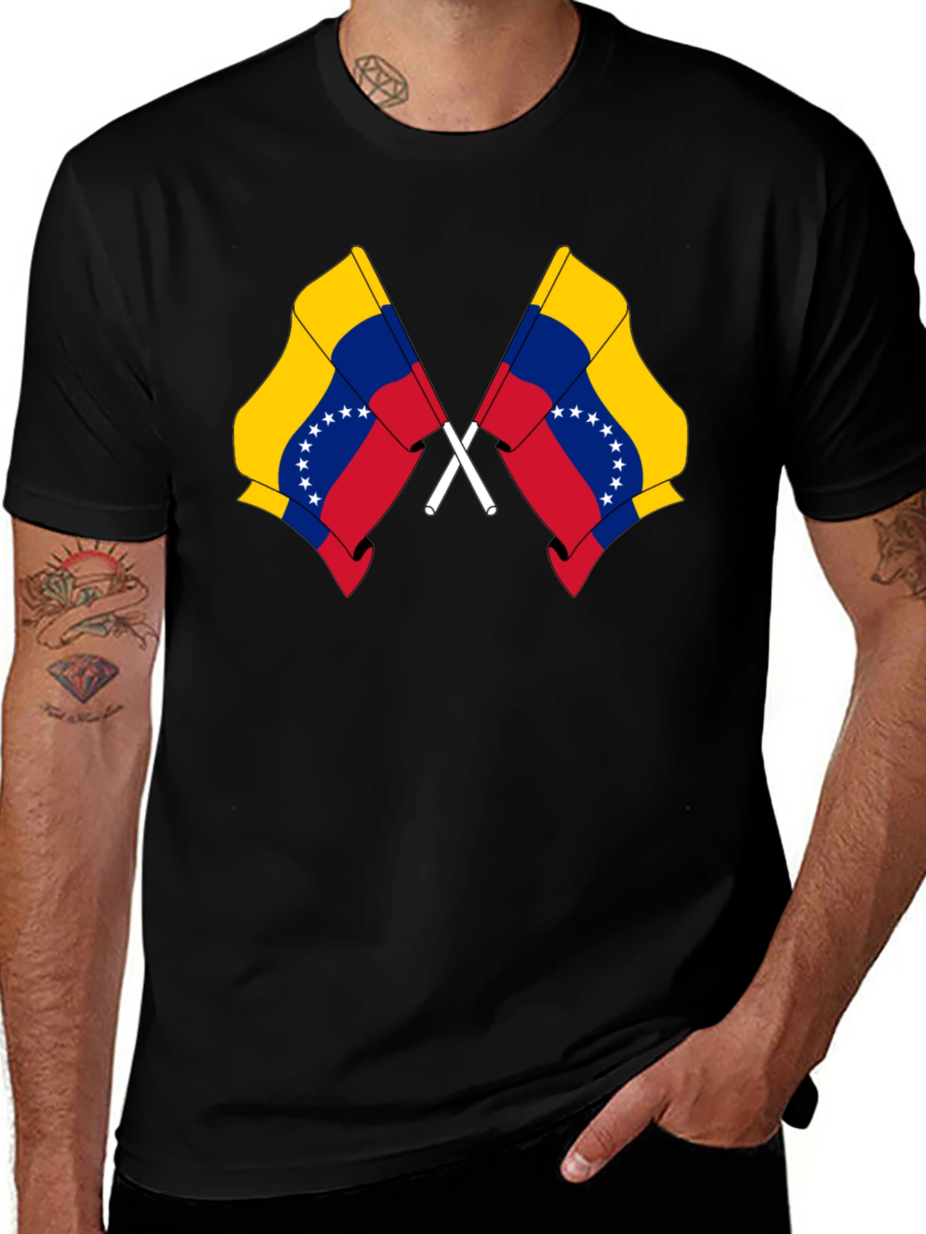 Venezuela Flag T-Shirt - Black Graphic Tee