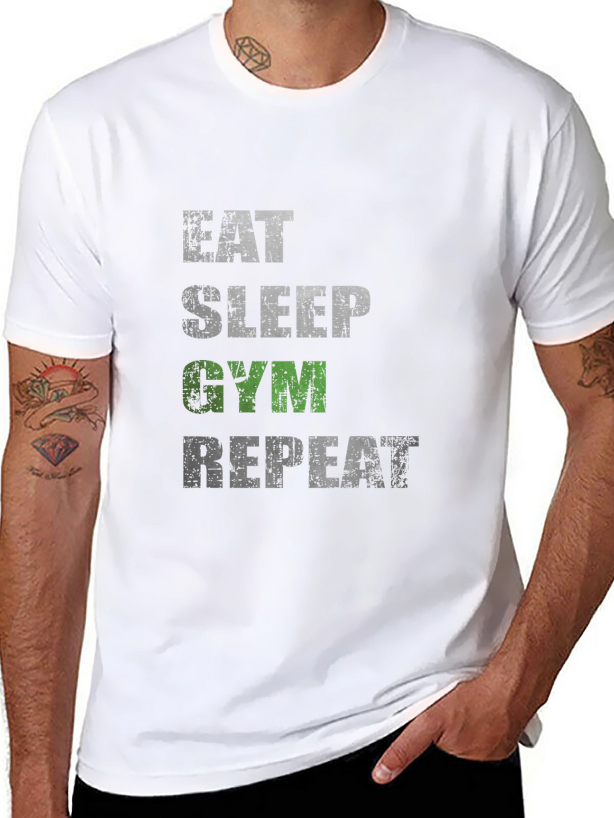 Eat Sleep Gym Repeat Graphic Tee