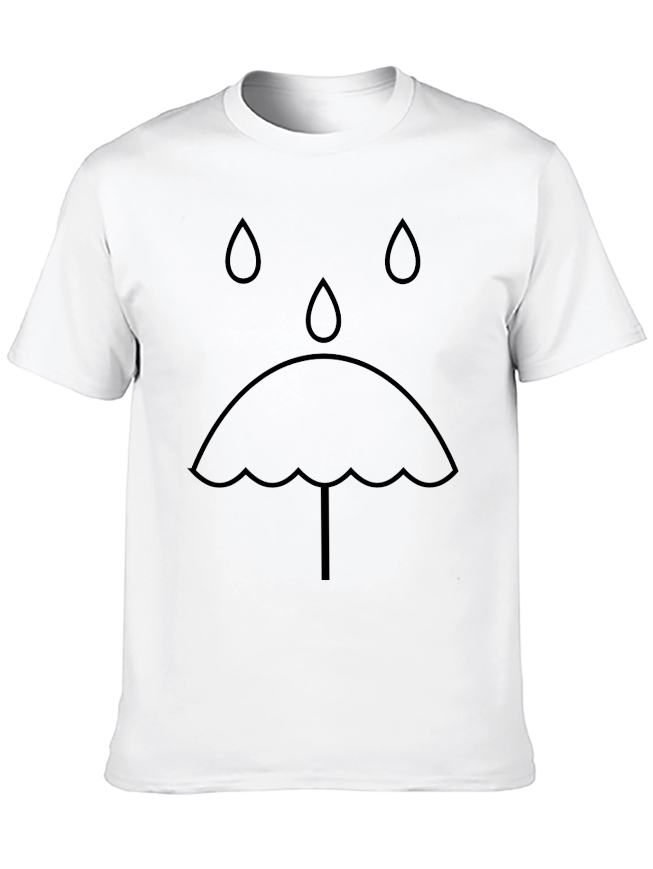 Sad Umbrella Graphic Tee - Black Cotton T-Shirt
