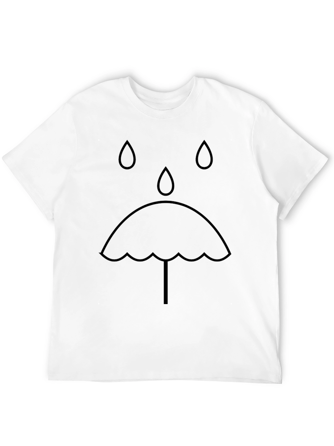 Sad Umbrella Graphic Tee - Black Cotton T-Shirt