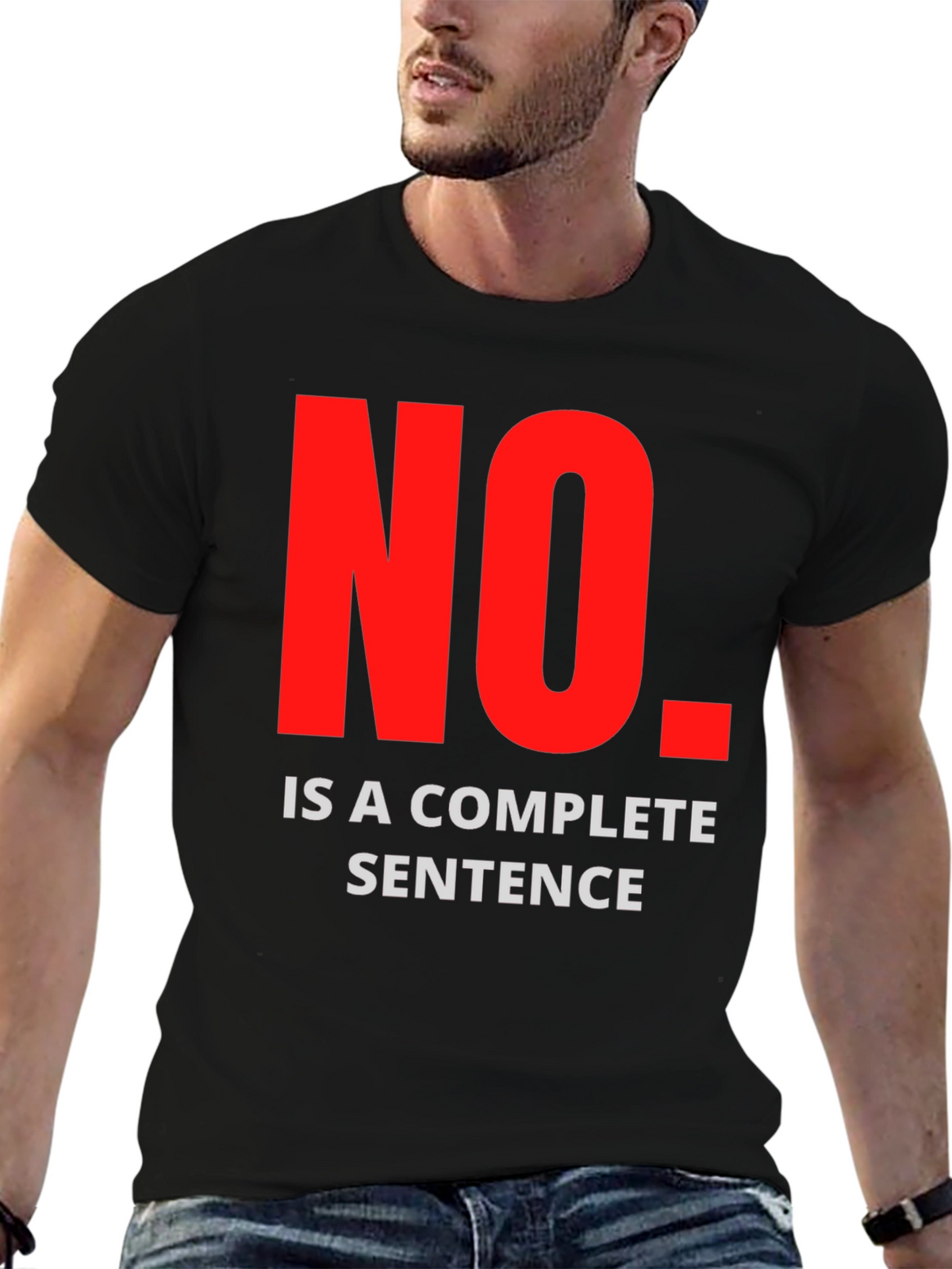 No Is A Complete Sentence Graphic Tee - Black
