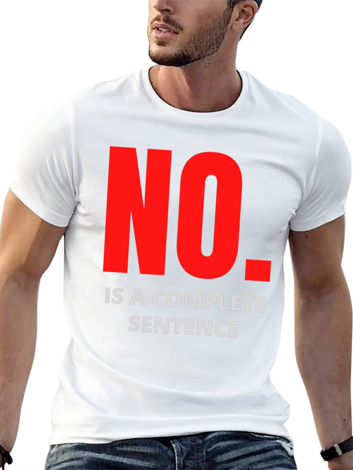 No Is A Complete Sentence Graphic Tee - Black