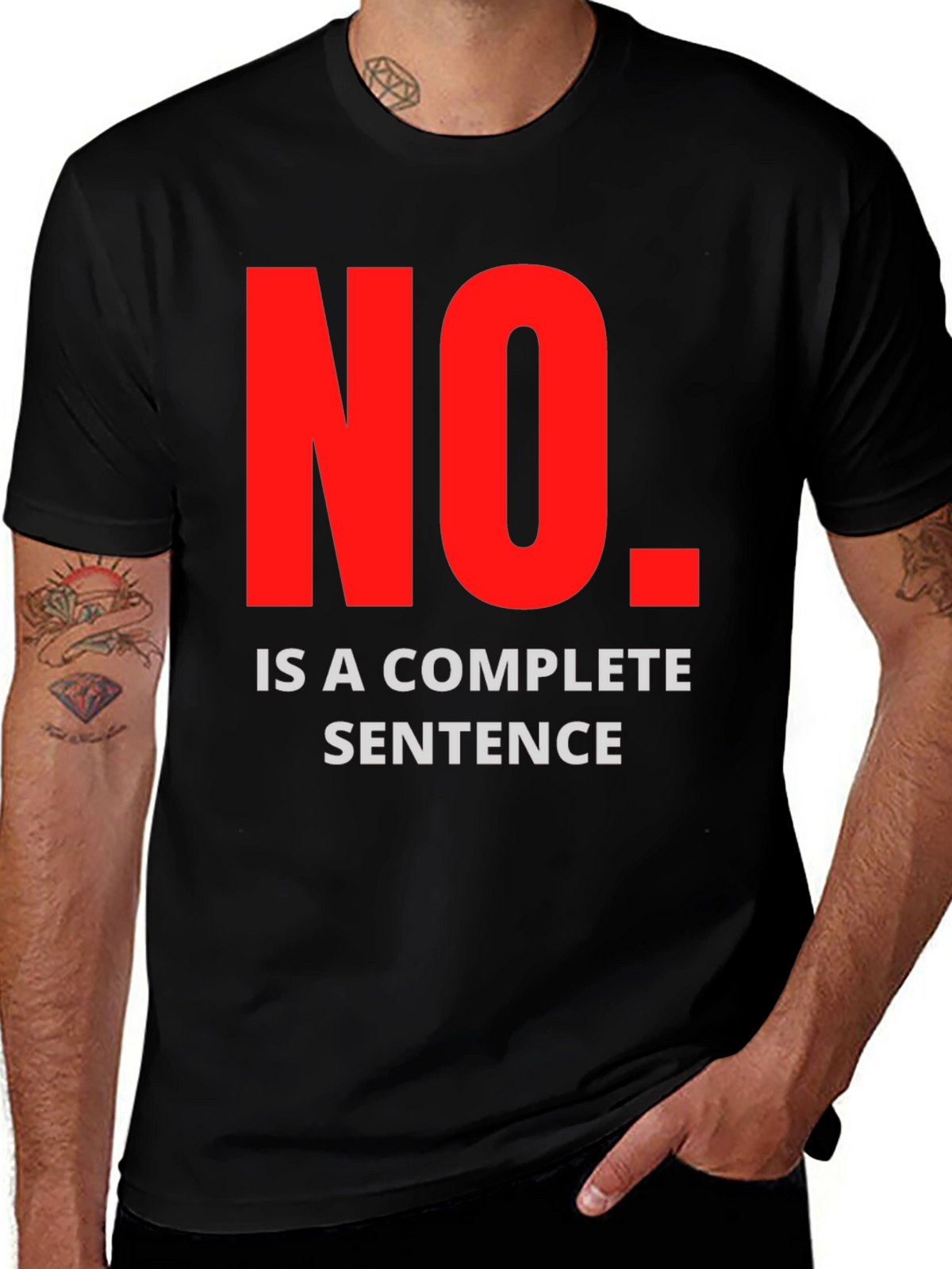 No Is A Complete Sentence Graphic Tee - Black