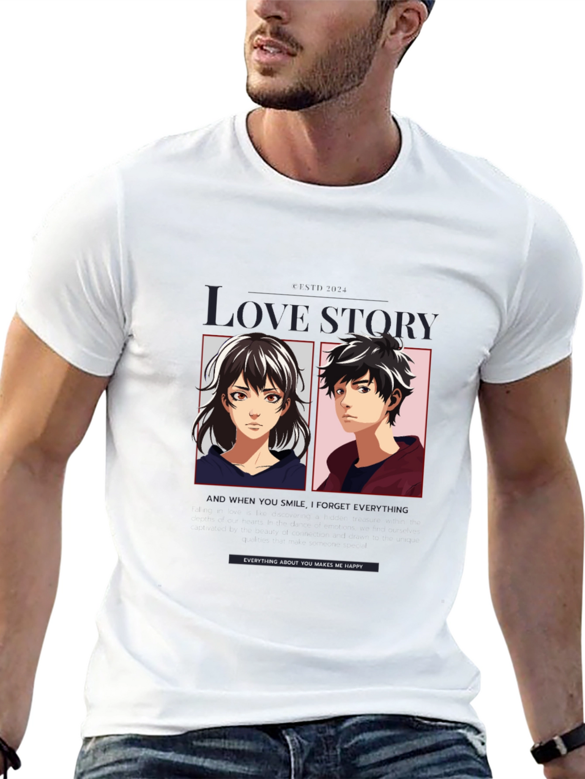 Love Story Anime Graphic T-Shirt