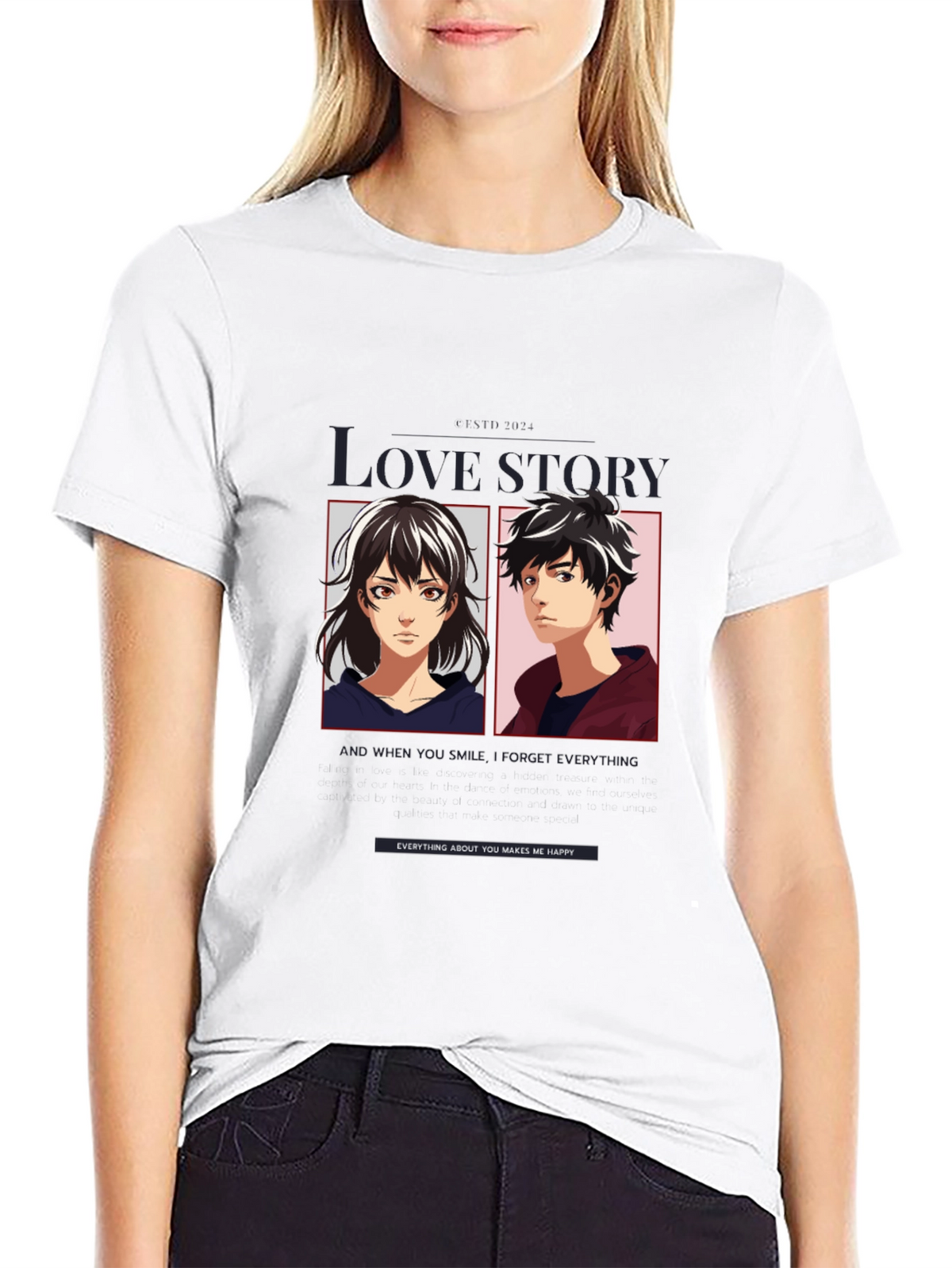Love Story Anime Graphic T-Shirt