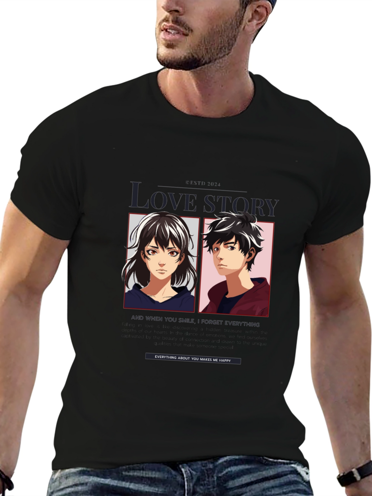 Love Story Anime Graphic T-Shirt