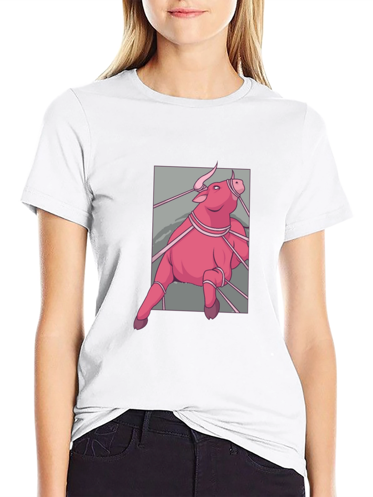 Pink Bull Graphic T-Shirt - Mens Fashion