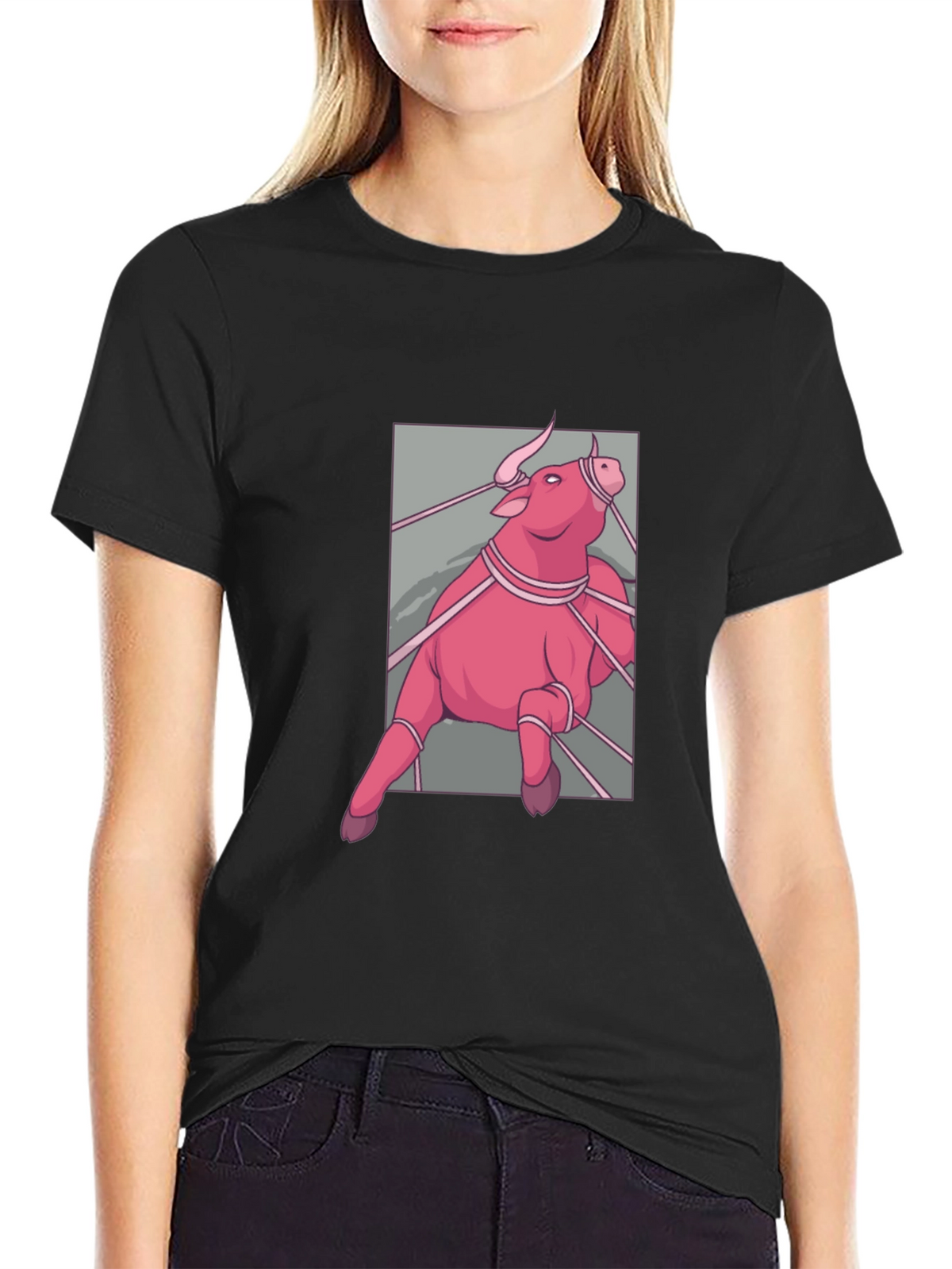 Pink Bull Graphic T-Shirt - Mens Fashion