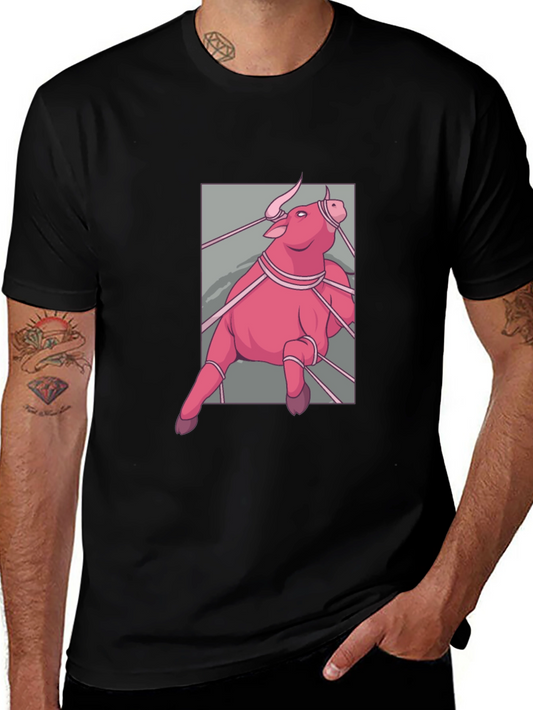Pink Bull Graphic T-Shirt - Mens Fashion