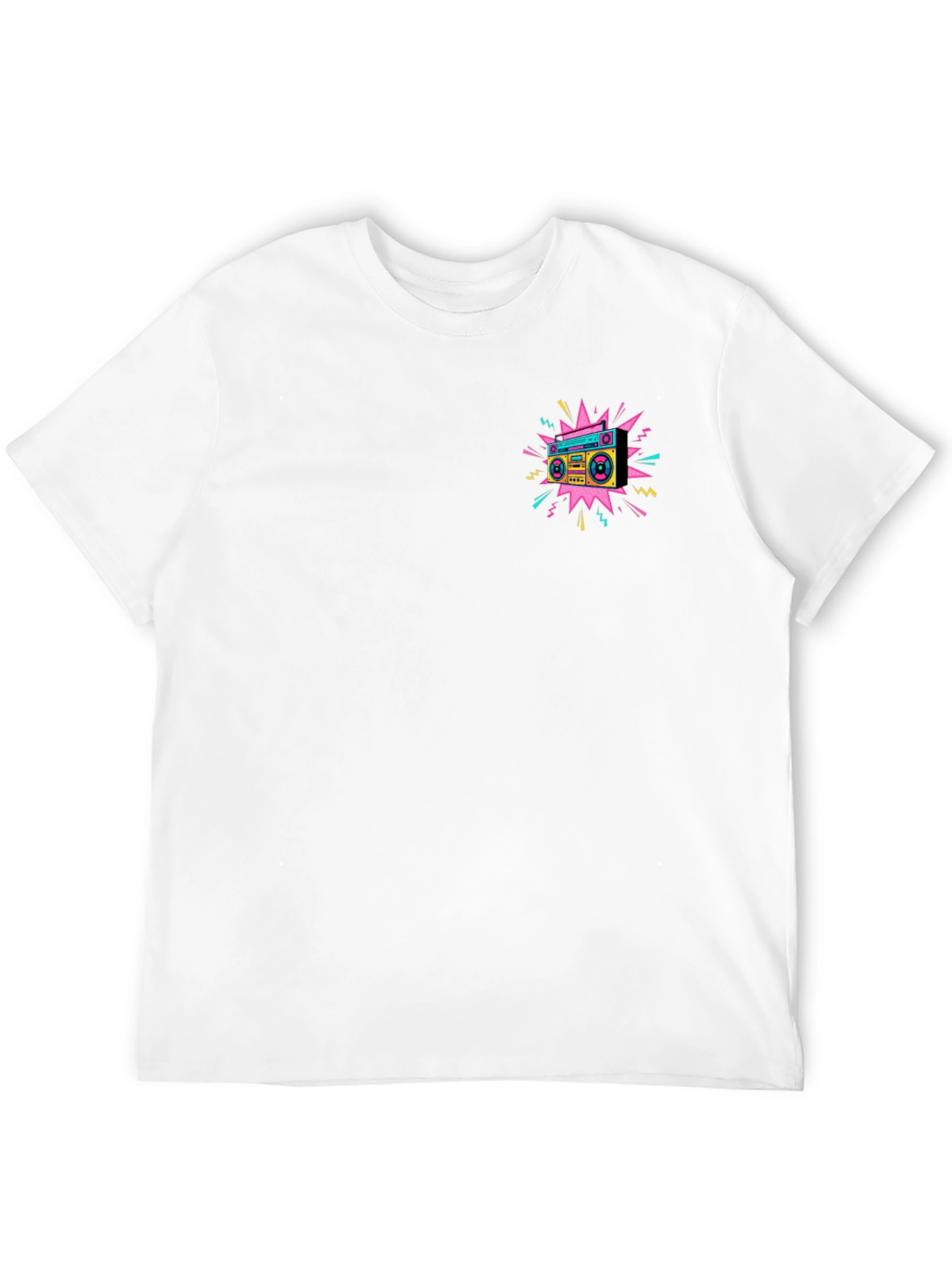 Retro Boombox Graphic Tee - Black