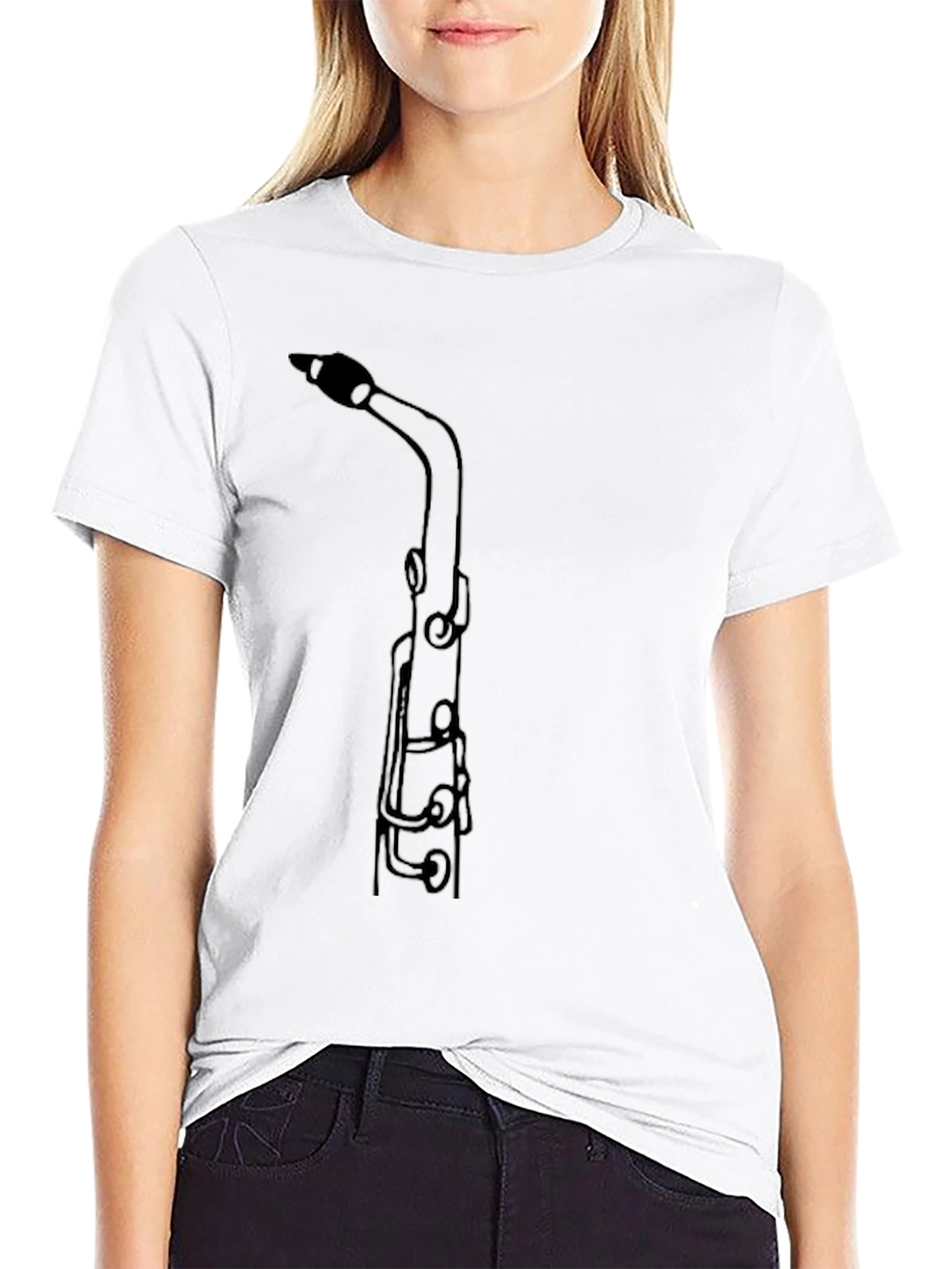 Saxophone Outline Graphic T-Shirt