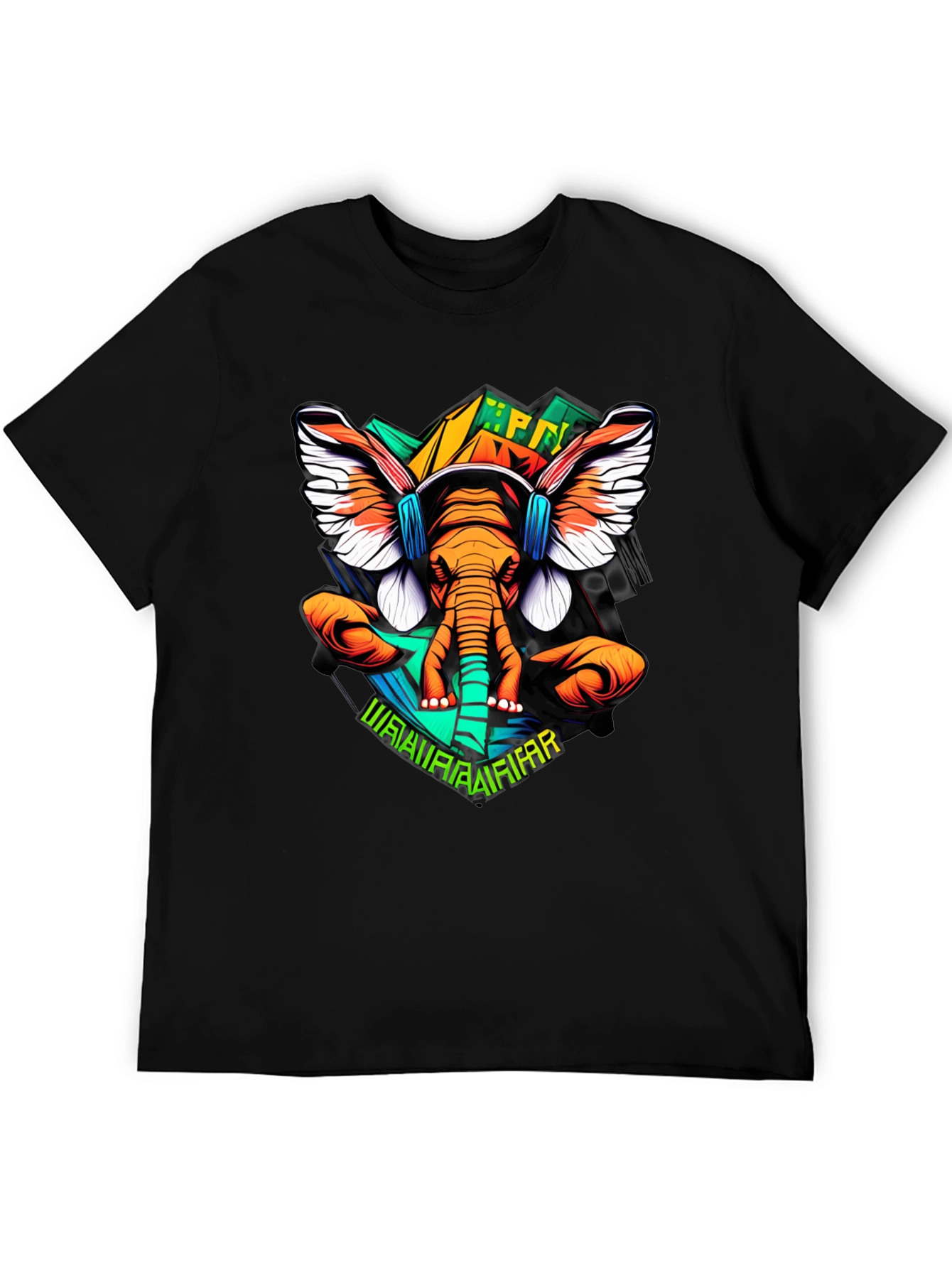 Elephant DJ Graphic Tee - Black