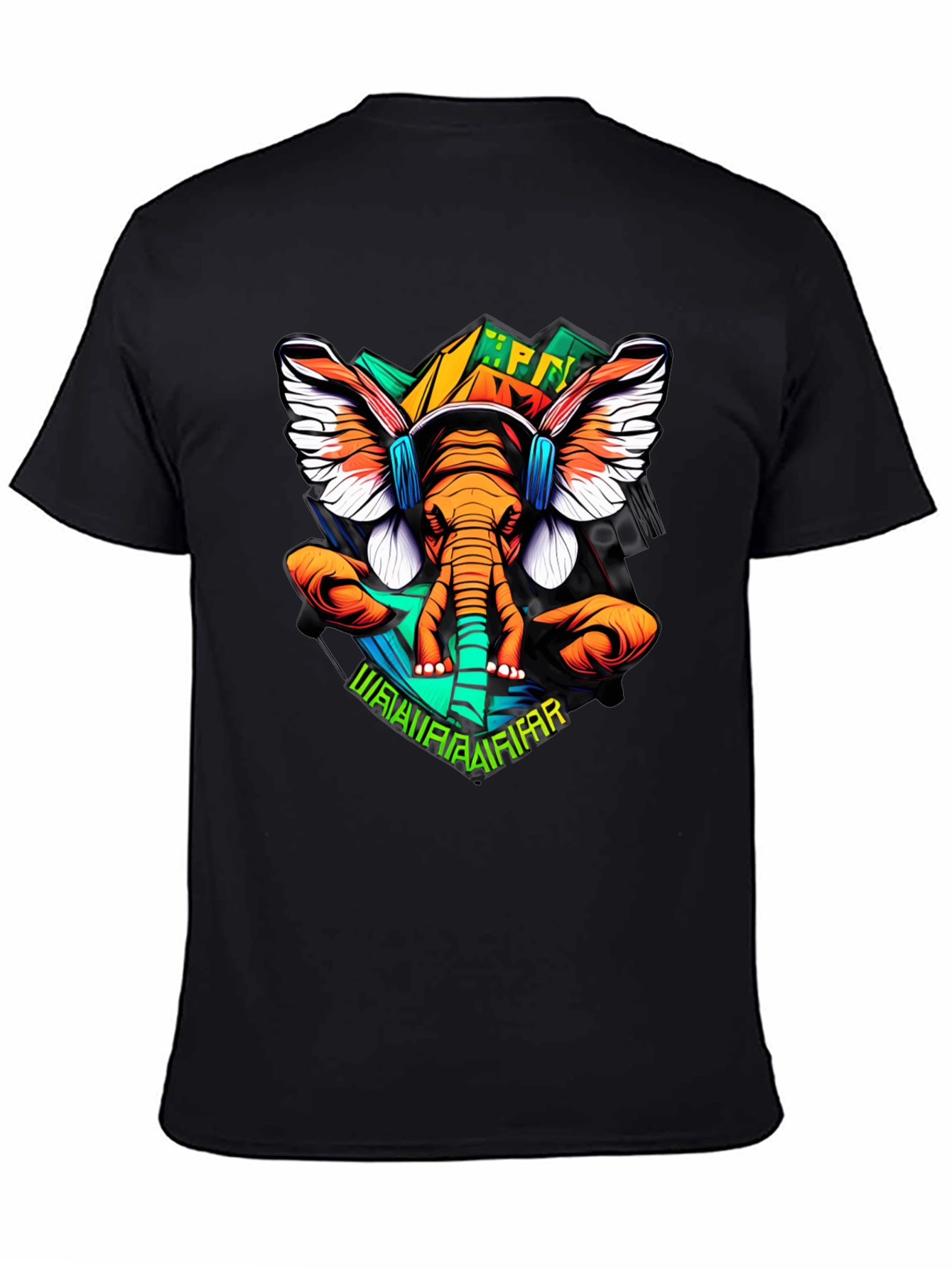 Elephant DJ Graphic Tee - Black