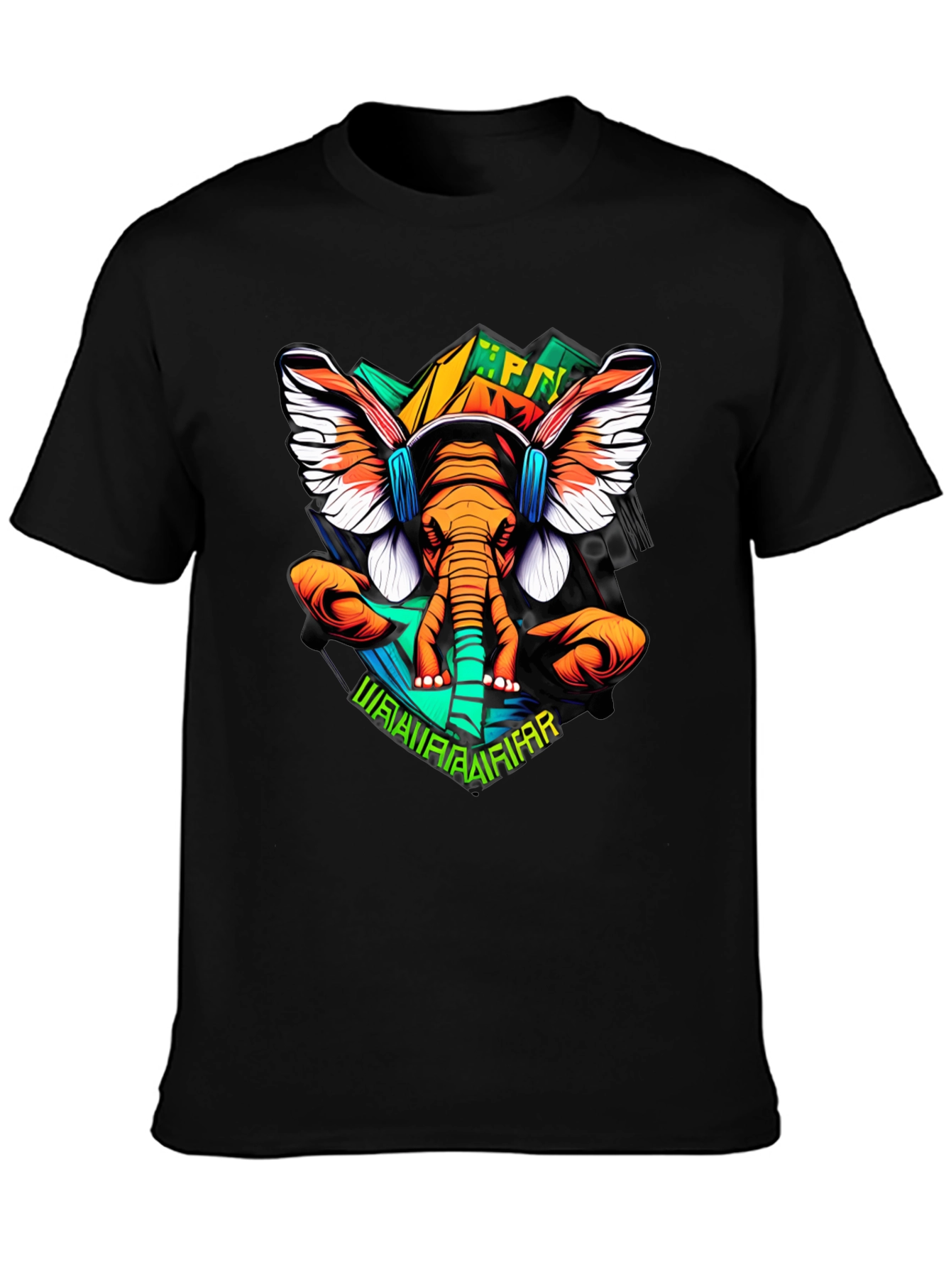 Elephant DJ Graphic Tee - Black