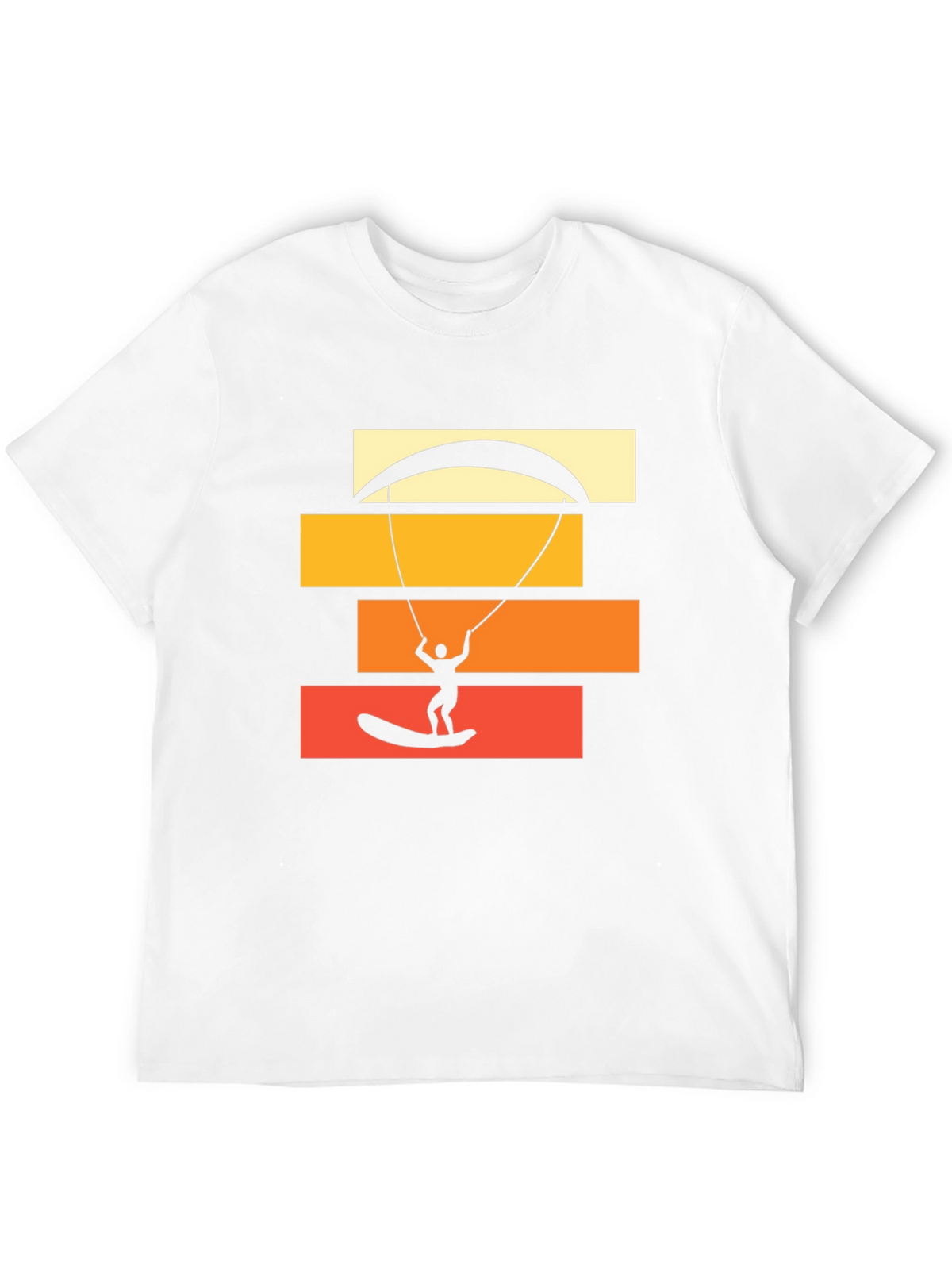 Kite Surfing Graphic Tee - Black Cotton T-Shirt