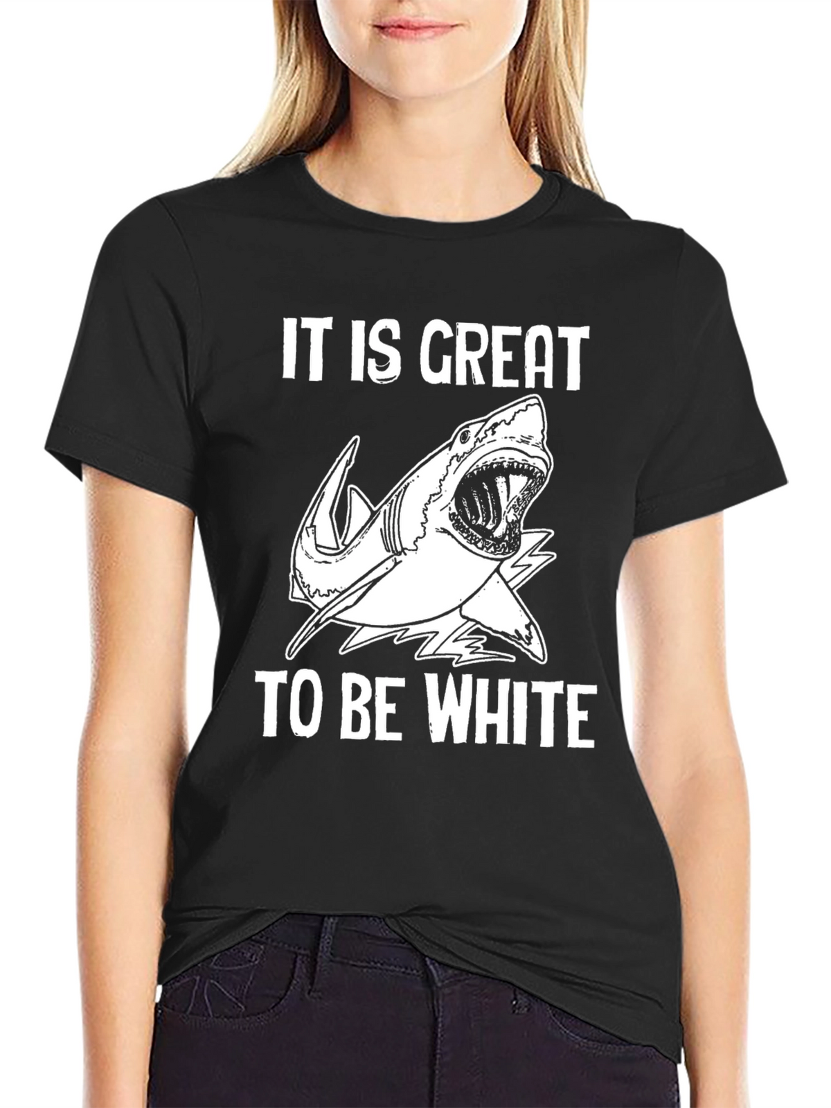 It Is Great to Be White Shark Graphic Tee