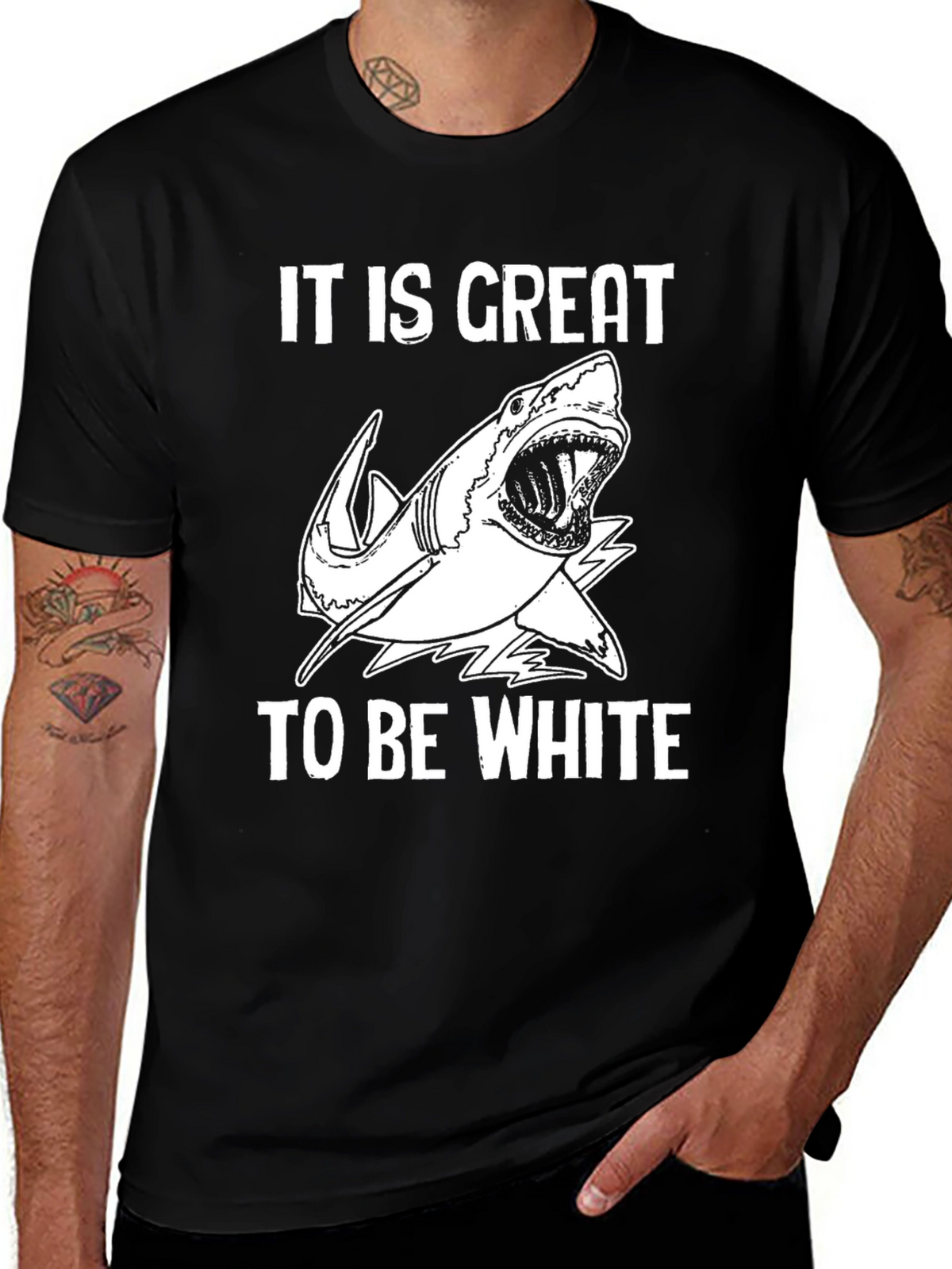 It Is Great to Be White Shark Graphic Tee
