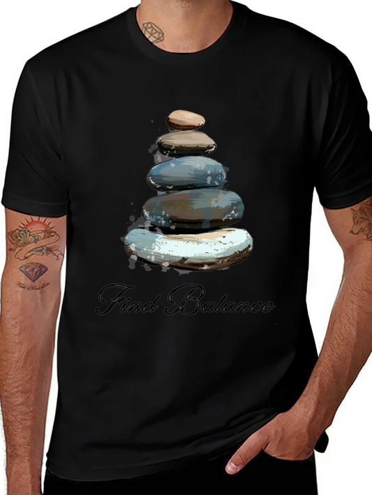 Zen Stones Graphic Tee - Find Balance T-Shirt