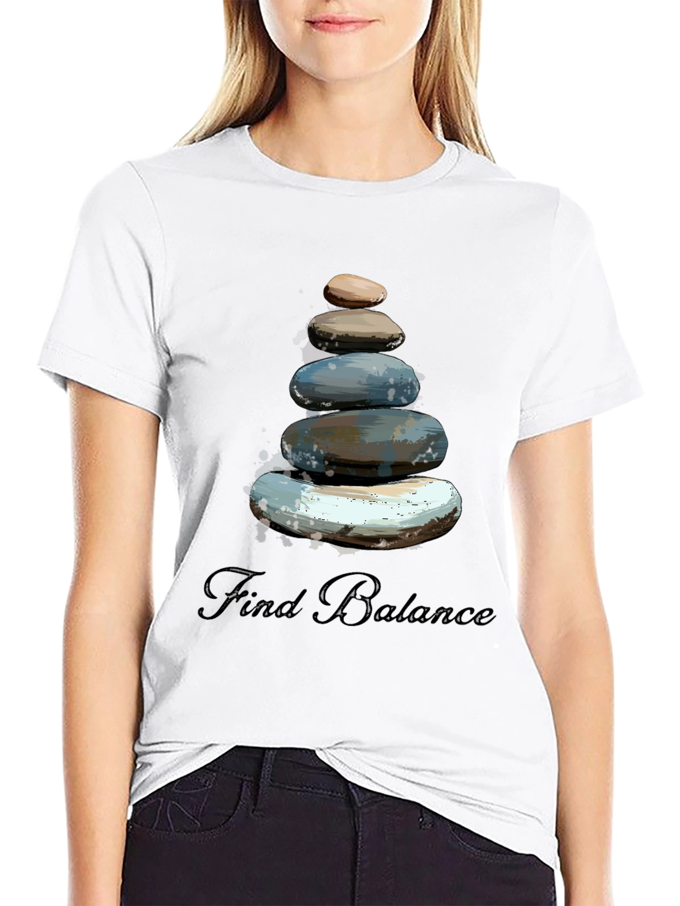 Zen Stones Graphic Tee - Find Balance T-Shirt
