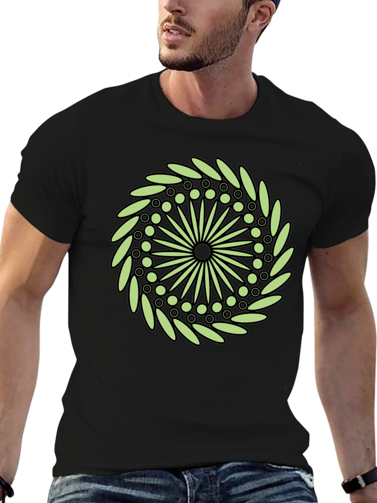 Mandala Graphic Print Black T-Shirt