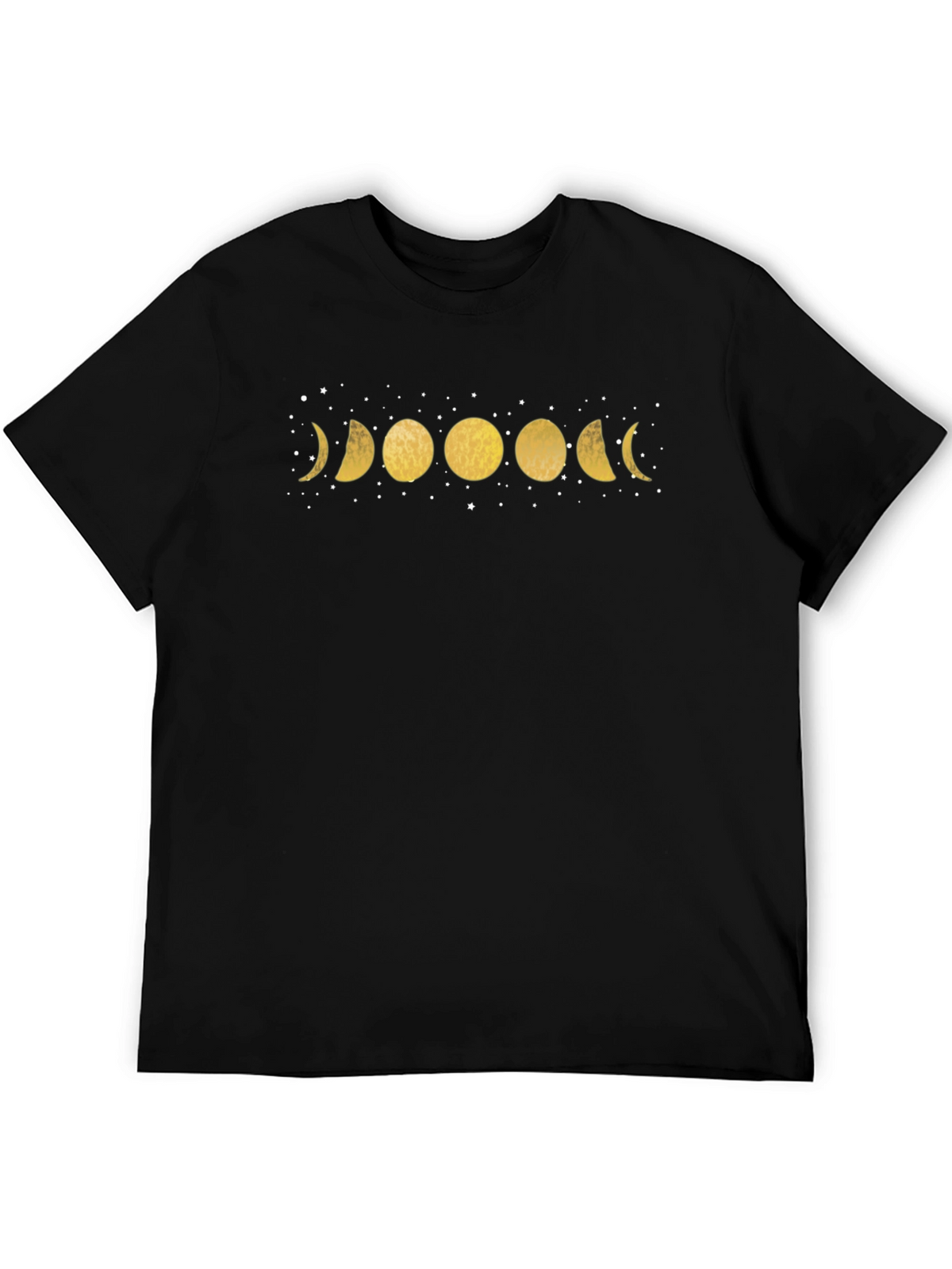 Lunar Phase Graphic Tee - Black Cotton T-Shirt