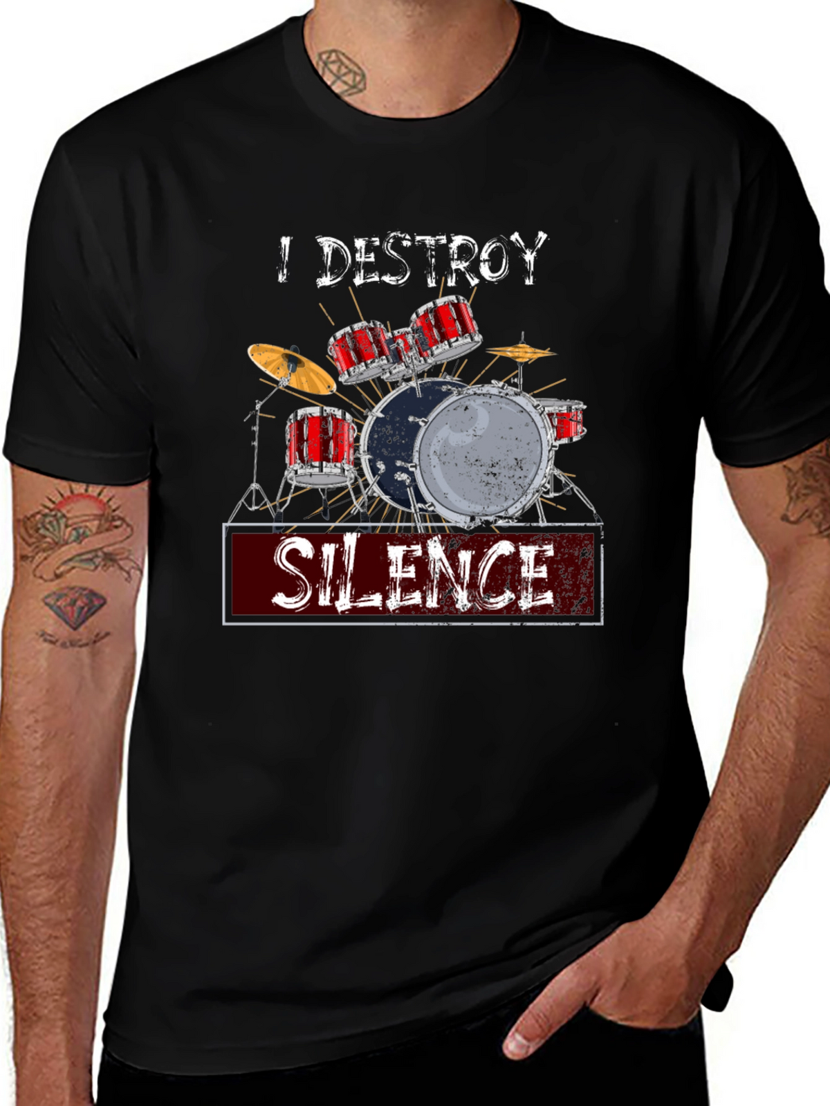 I Destroy Silence Drummer T-Shirt