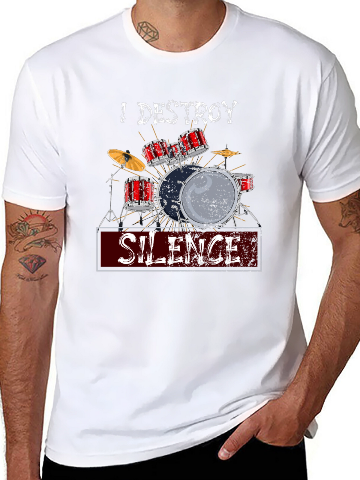 I Destroy Silence Drummer T-Shirt