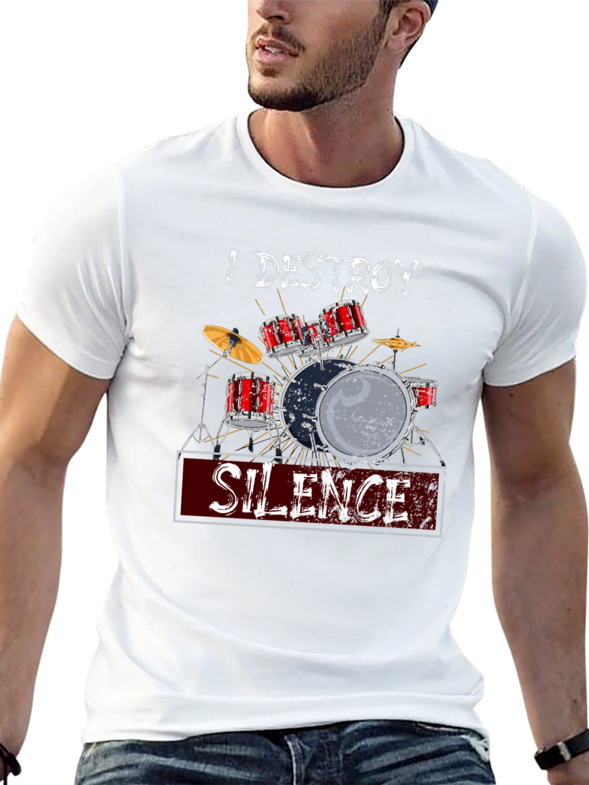 I Destroy Silence Drummer T-Shirt