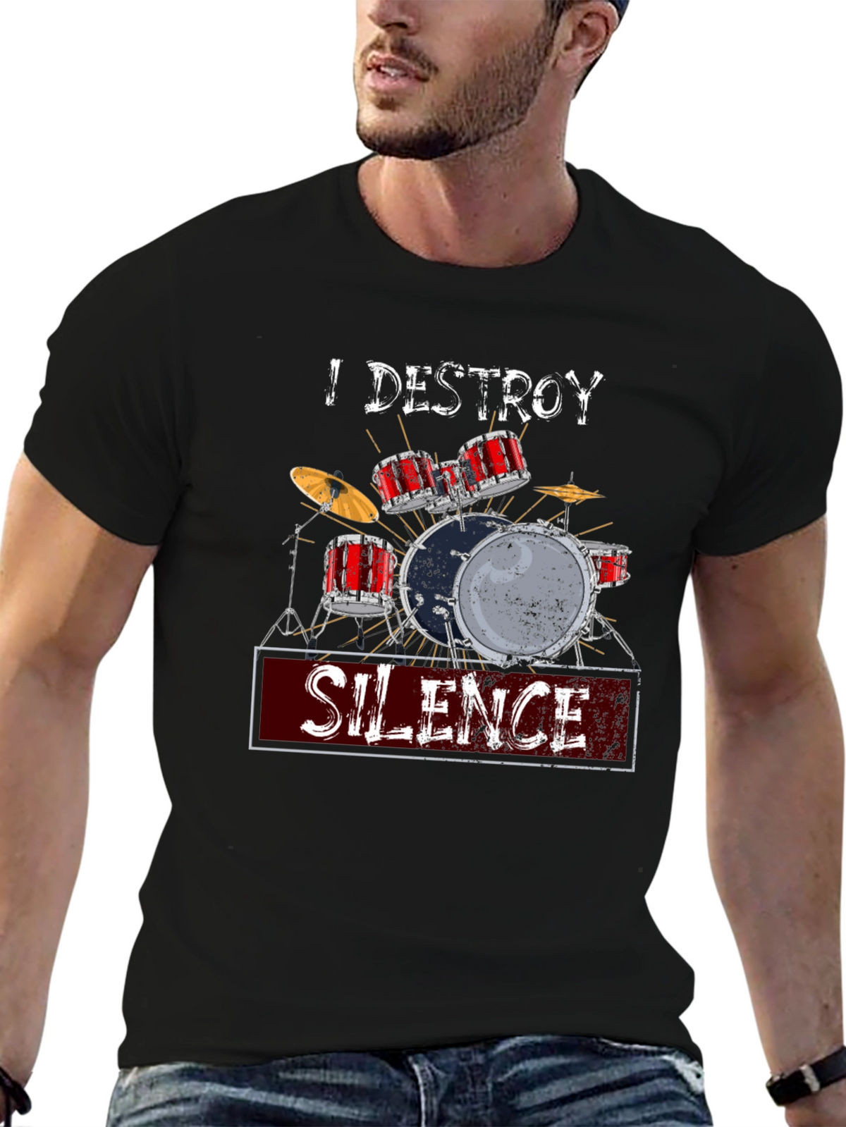 I Destroy Silence Drummer T-Shirt