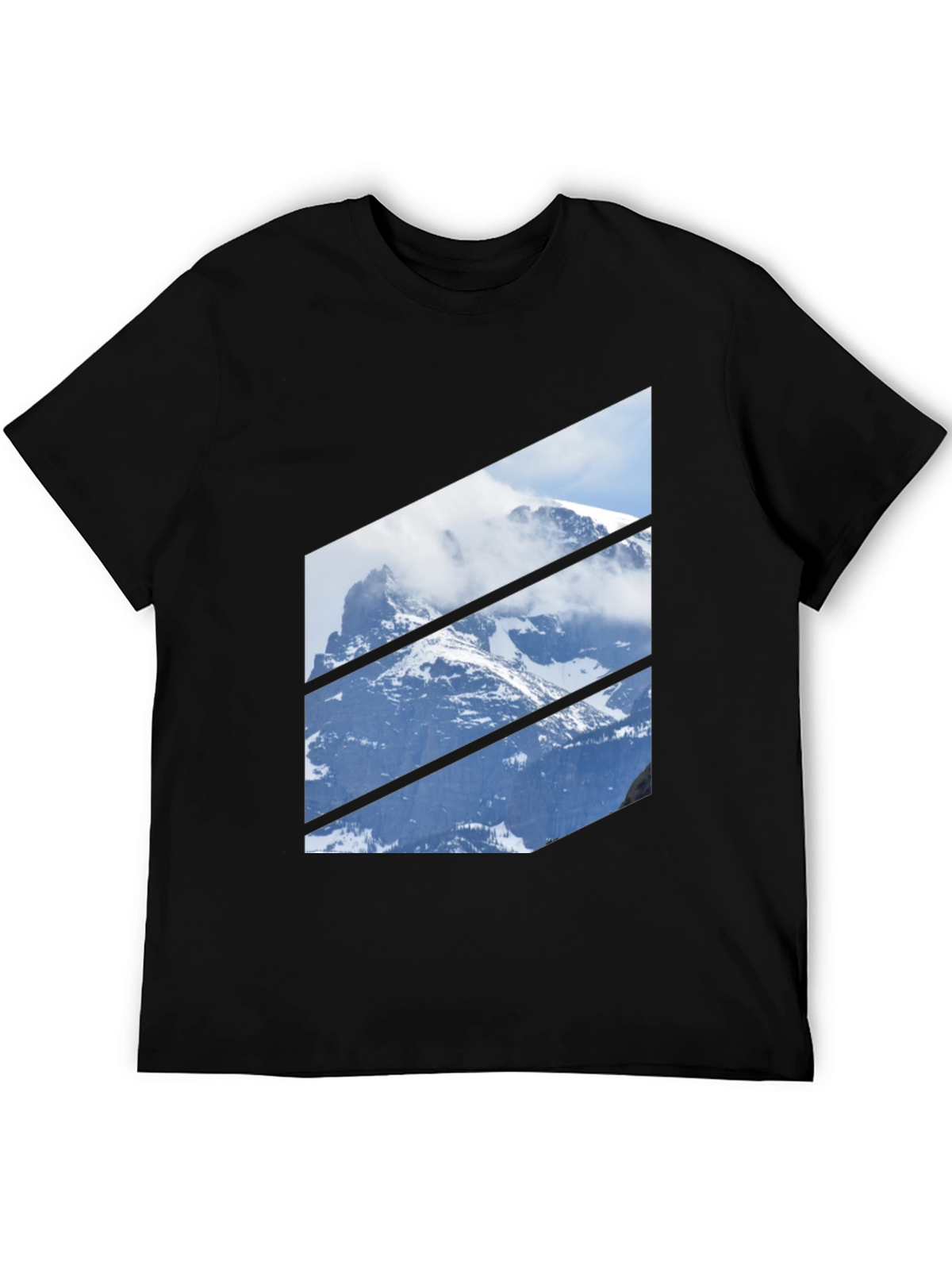 Mountainscape Graphic Tee - Black Crew Neck