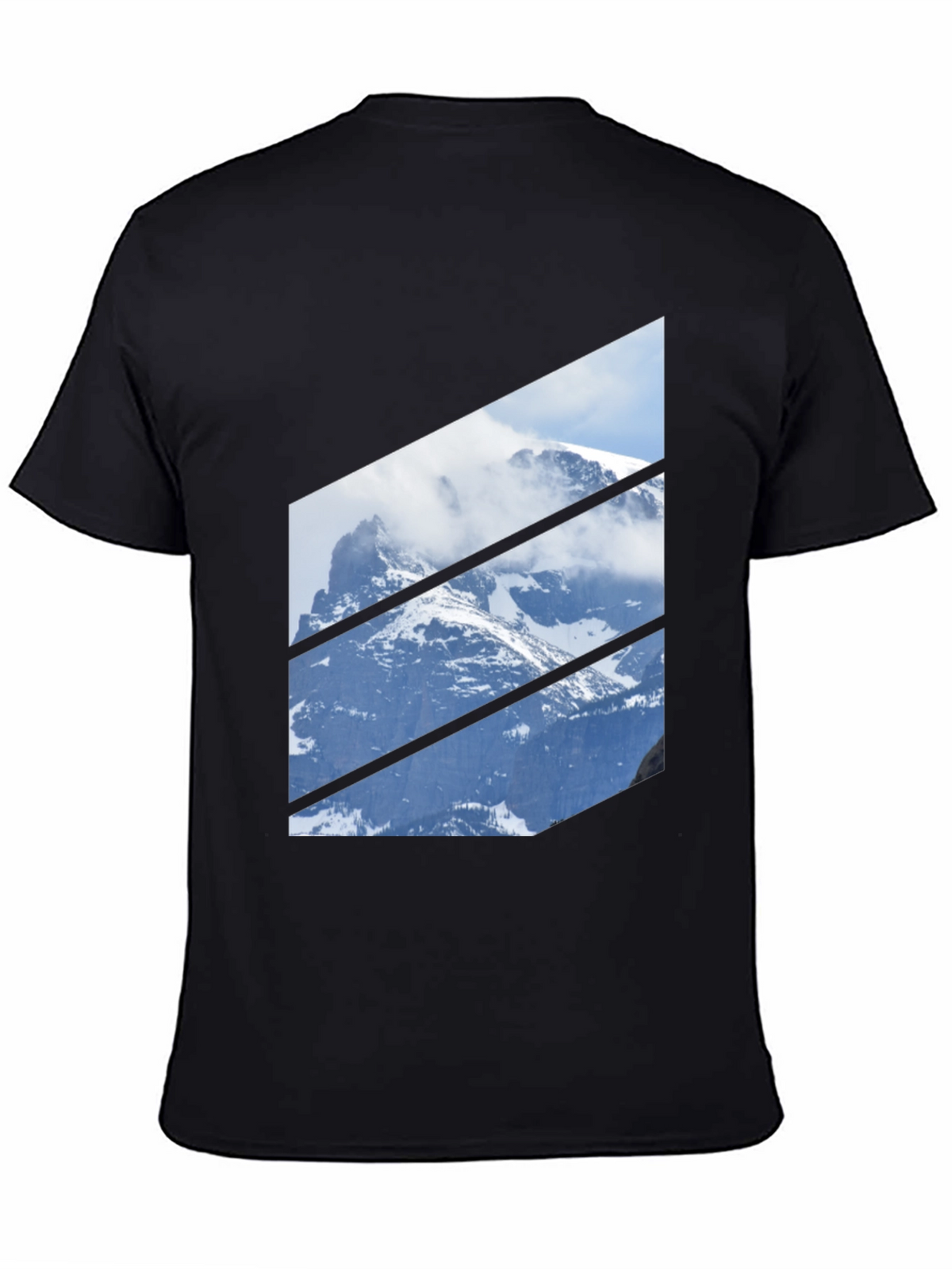 Mountainscape Graphic Tee - Black Crew Neck