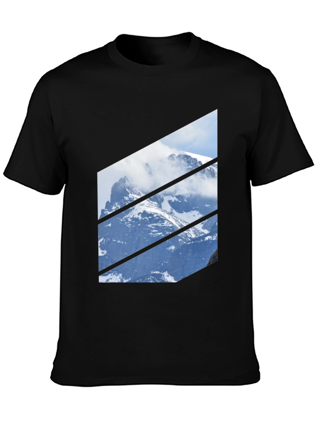 Mountainscape Graphic Tee - Black Crew Neck