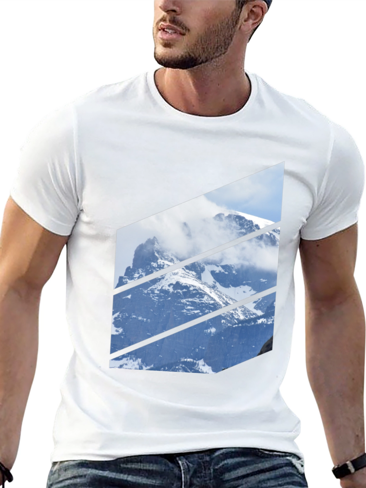 Mountainscape Graphic Tee - Black Crew Neck