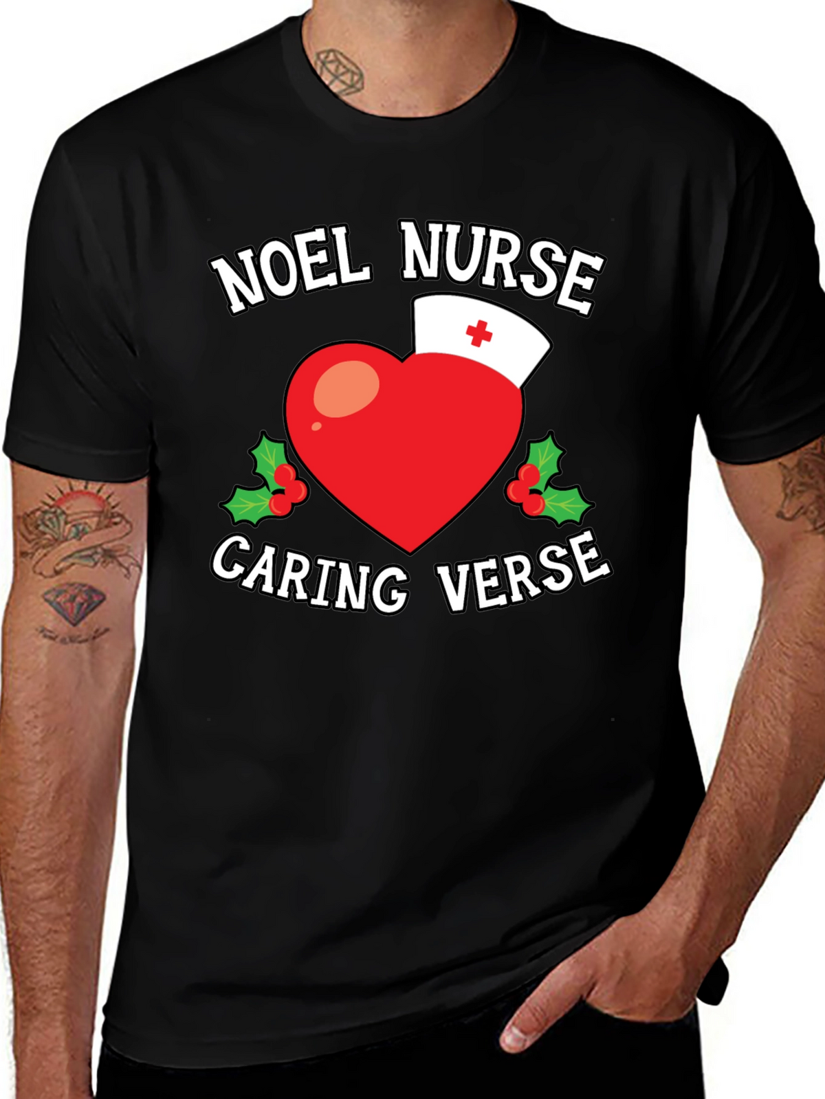 Noel Nurse Caring Verse Graphic T-Shirt