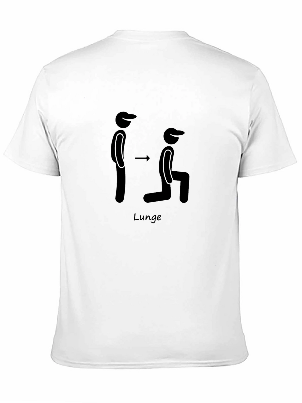 Mens Black Lunge Exercise Graphic T-Shirt