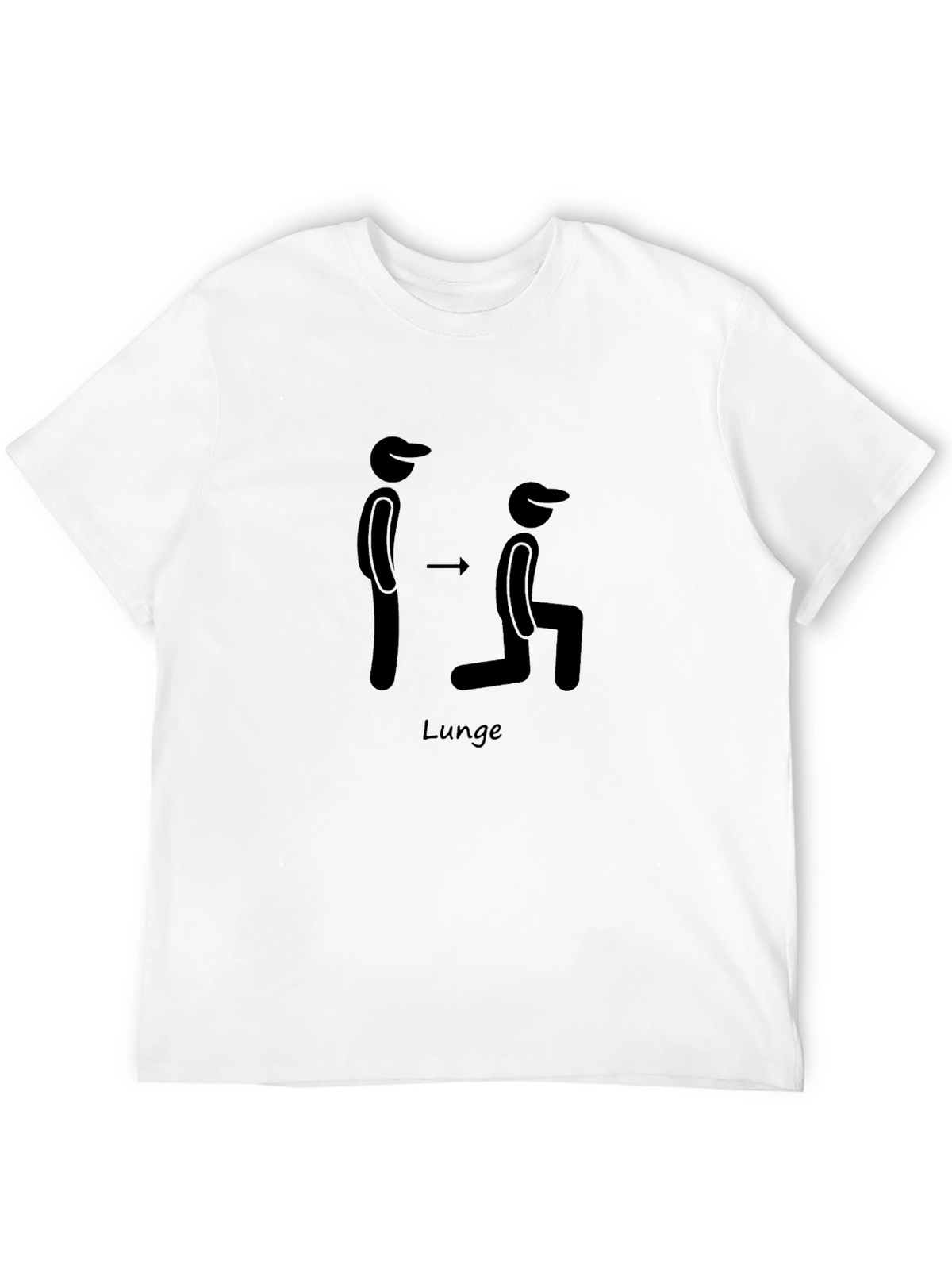 Mens Black Lunge Exercise Graphic T-Shirt