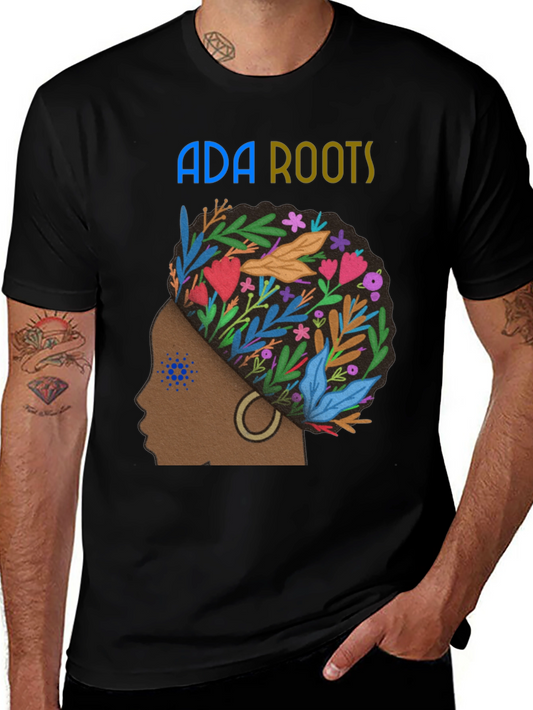 ADA Roots T-Shirt - Stylish Floral Afro Design
