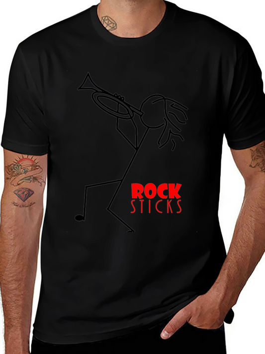 Rock Sticks Graphic T-Shirt - Black Music Lover Tee