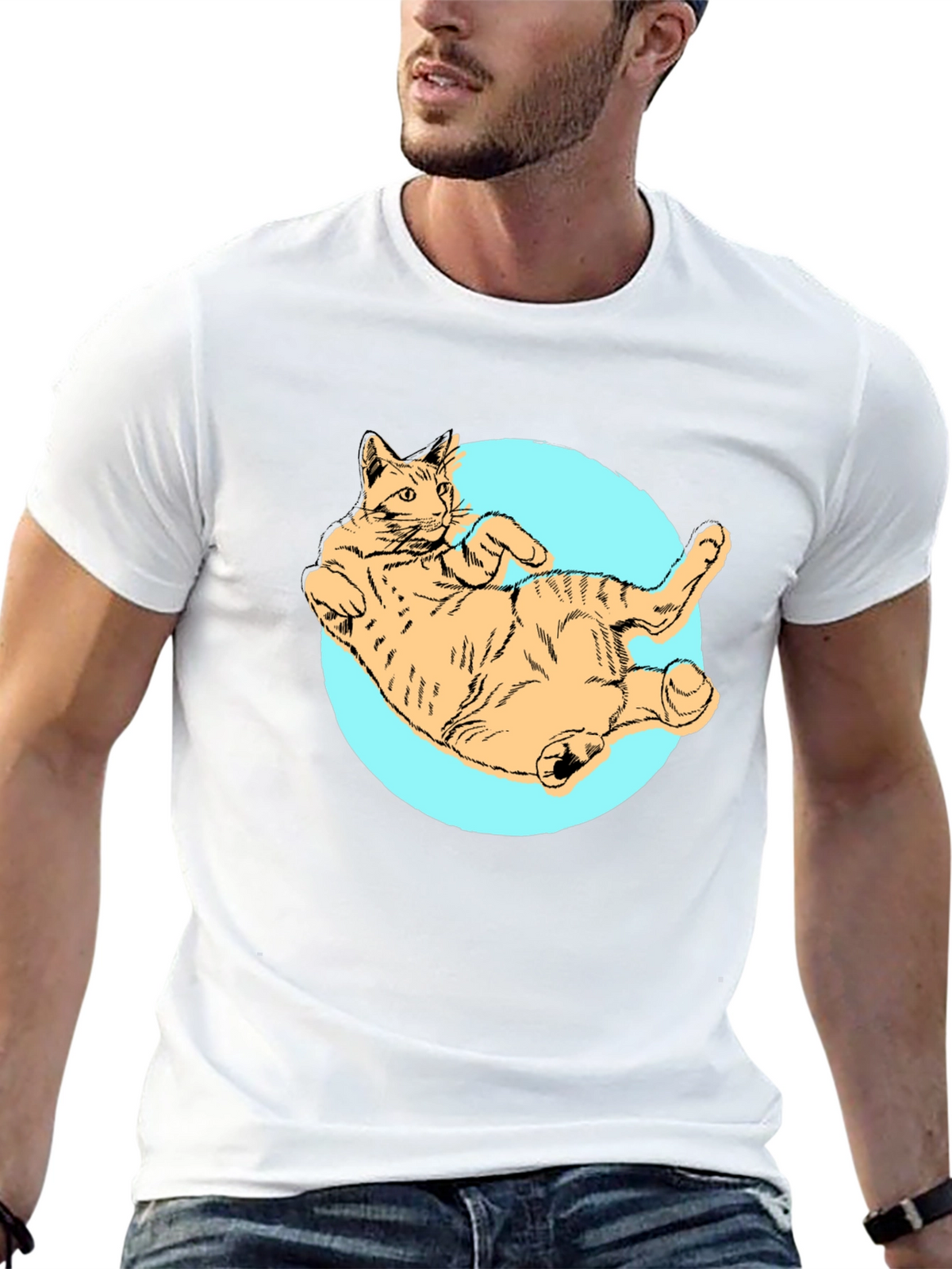 Cat Graphic Tee - Mens Black T-Shirt