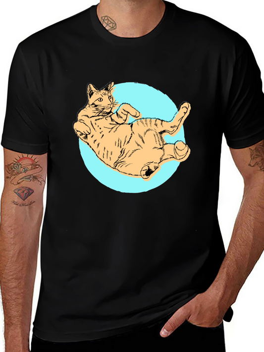 Cat Graphic Tee - Mens Black T-Shirt