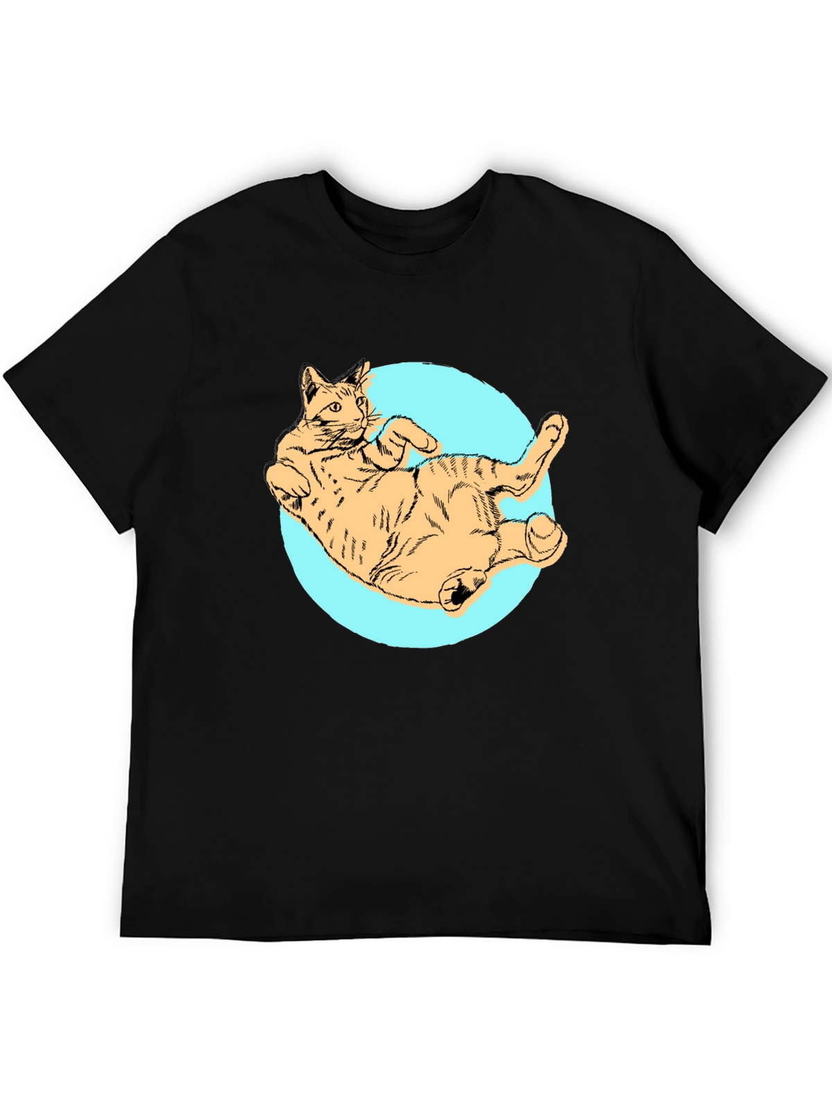 Cat Graphic Tee - Mens Black T-Shirt