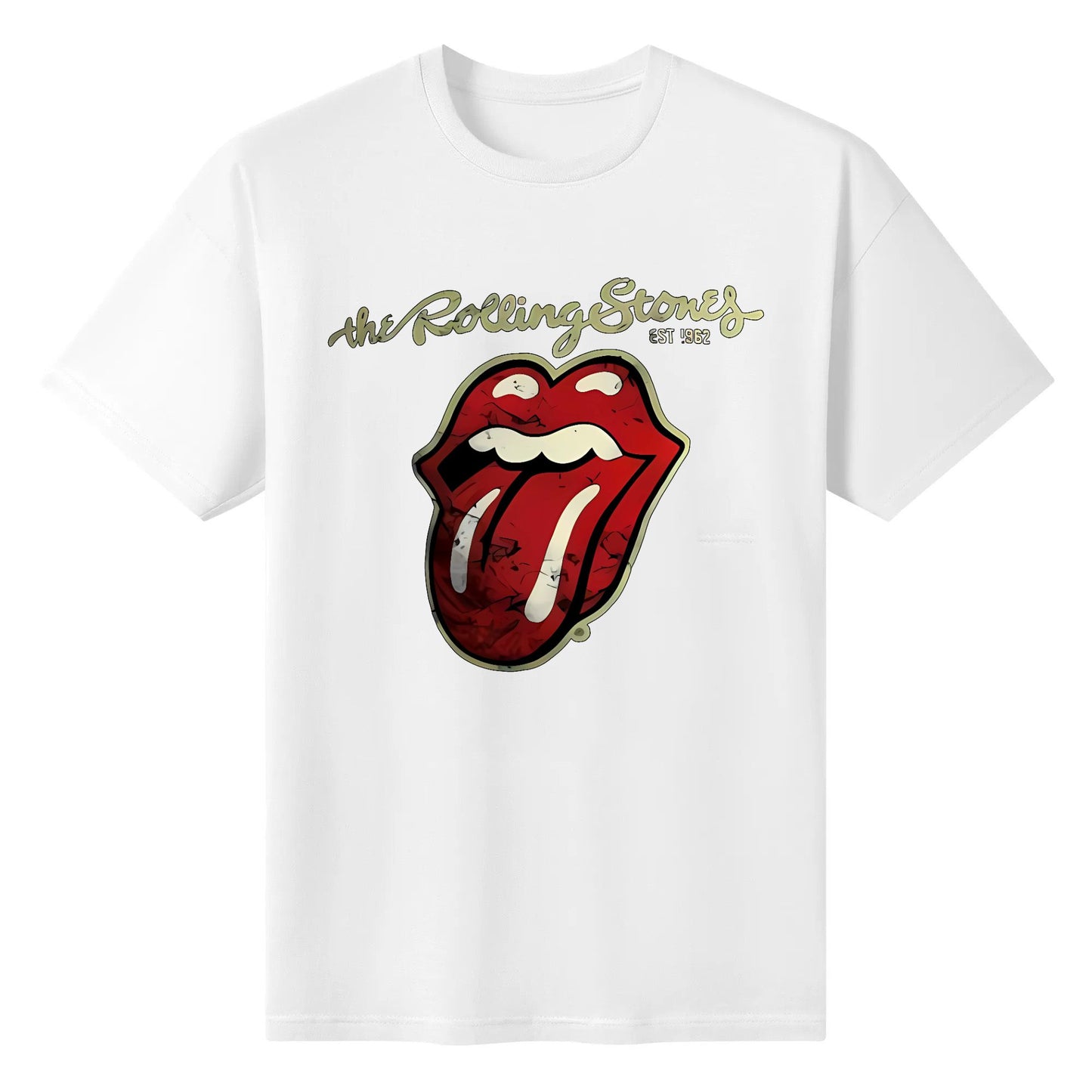 The Rolling Stones Distressed Tongue T-shirt Cotton Personalize Tshirt Original Design for Men Women Black White Blue Red Tops Tee Clothing Customize Gifts