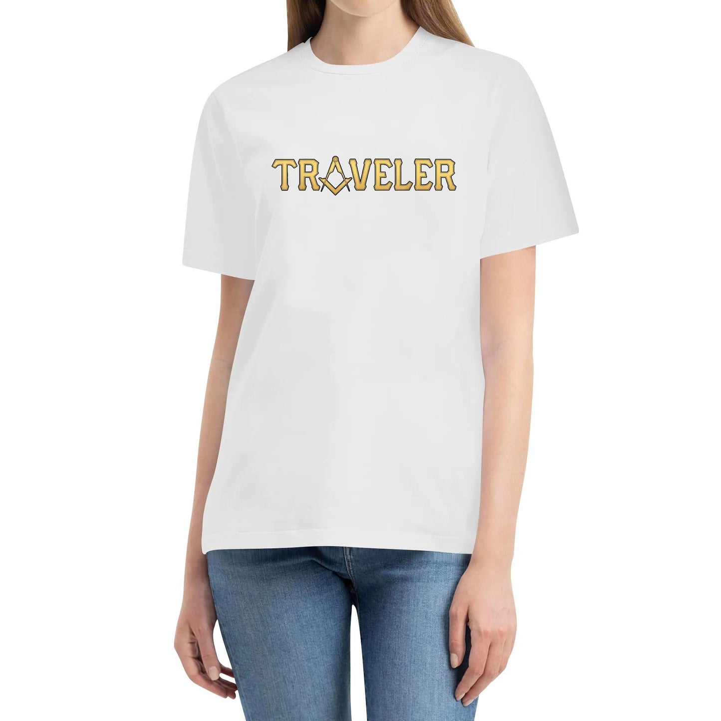 Mens Masonic Traveler Square and Compass - Freemason T Shirt for Men Women Cotton Tshirt Black White Blue Red Yellow Tops Tee Original Design Clothing Customize Gifts